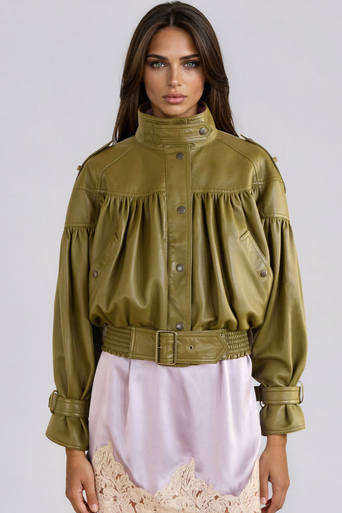 Kineks Leather Trench Coat