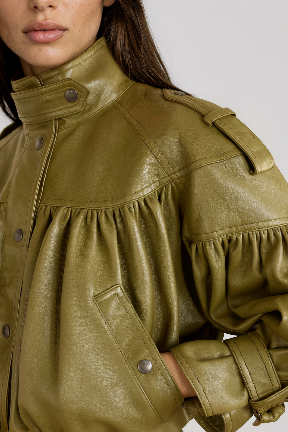 Kineks Leather Trench Coat