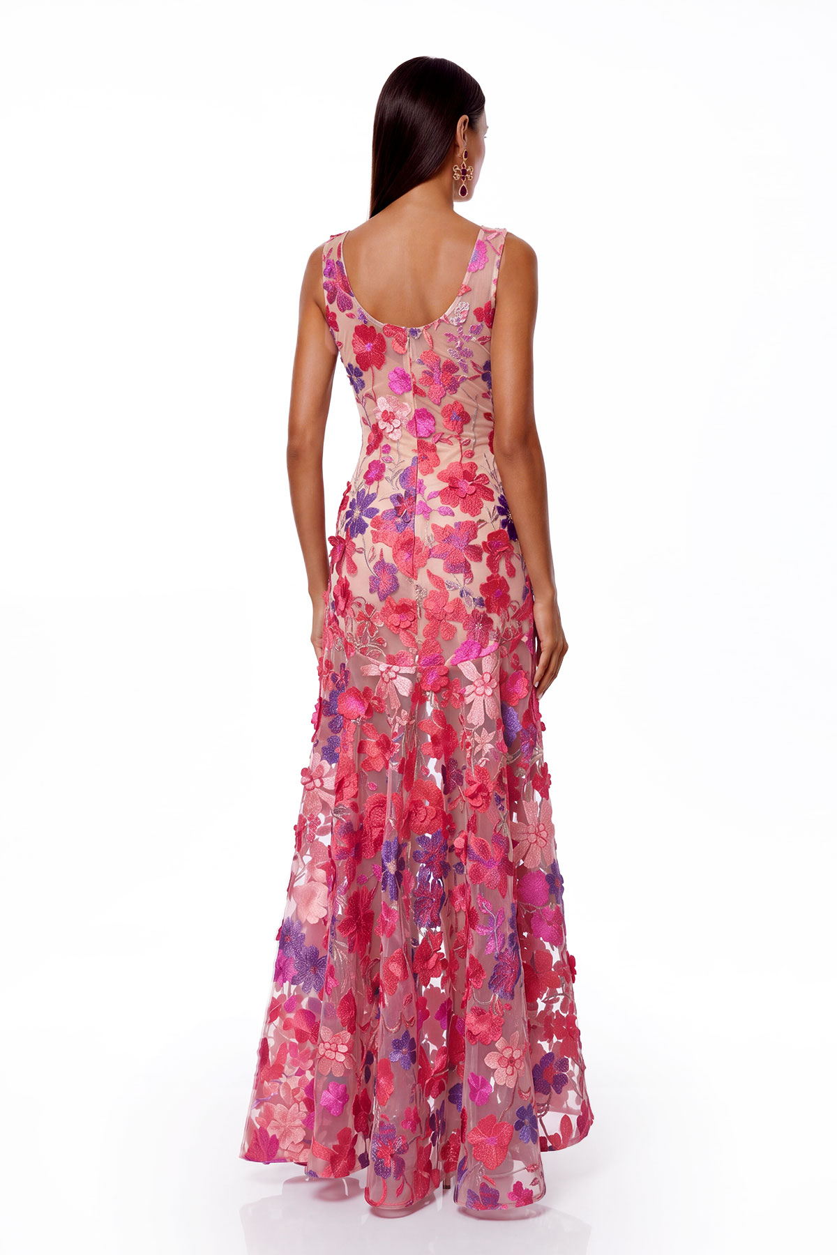 Kinu Sleeveless Flower High Low Dress
