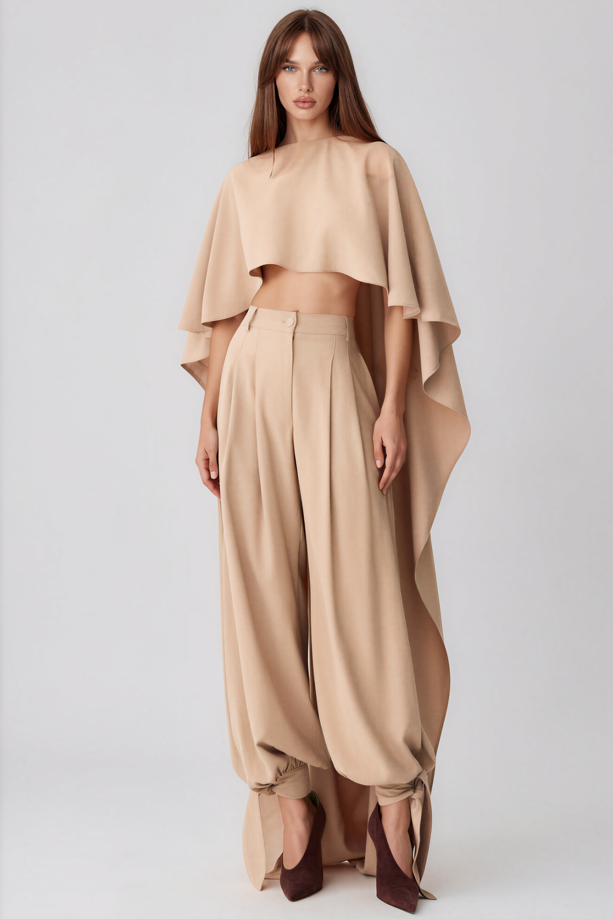 Kinuye Cape Sleeve Pants Set
