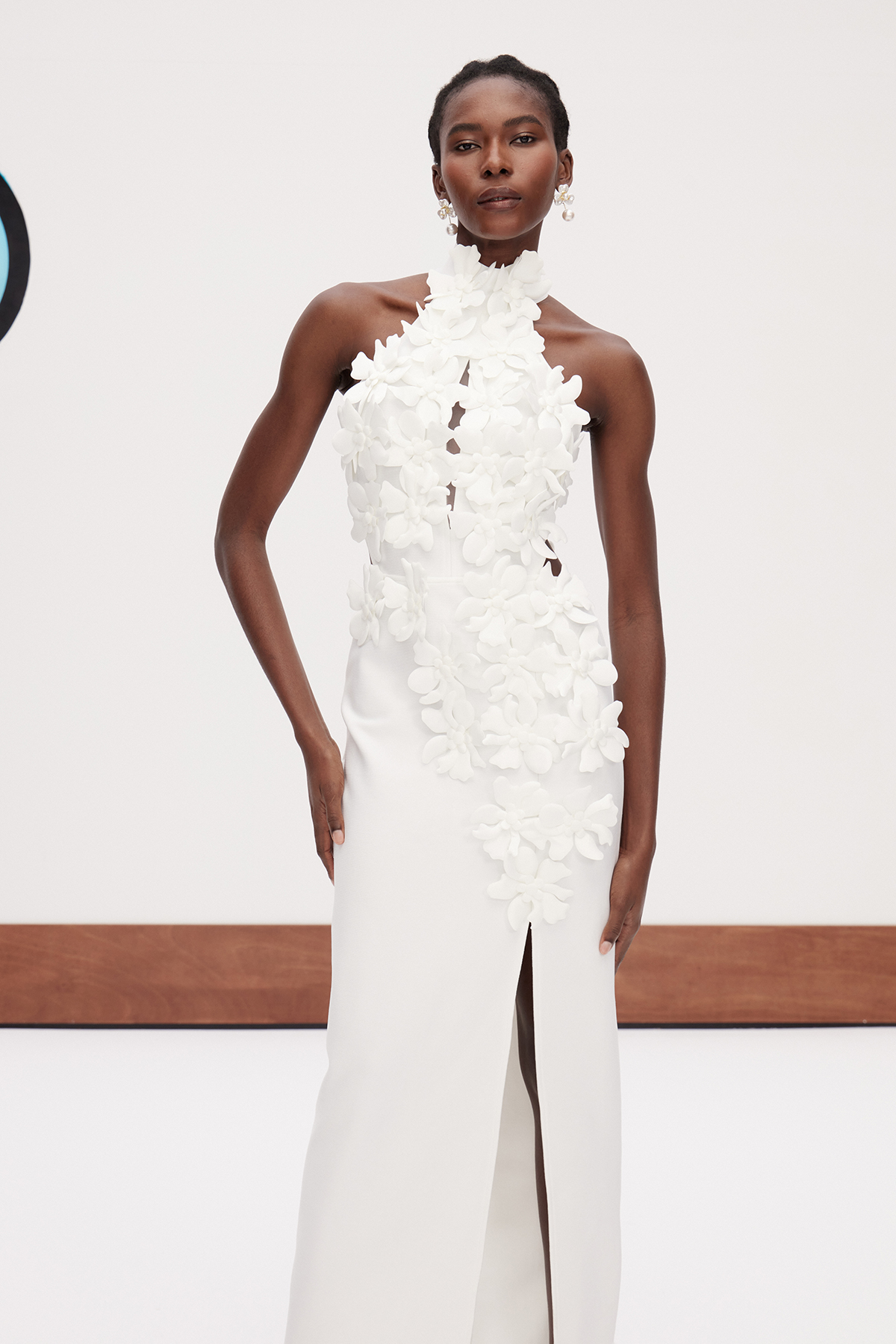 Kira Halter Neck Flower Split Maxi Dress