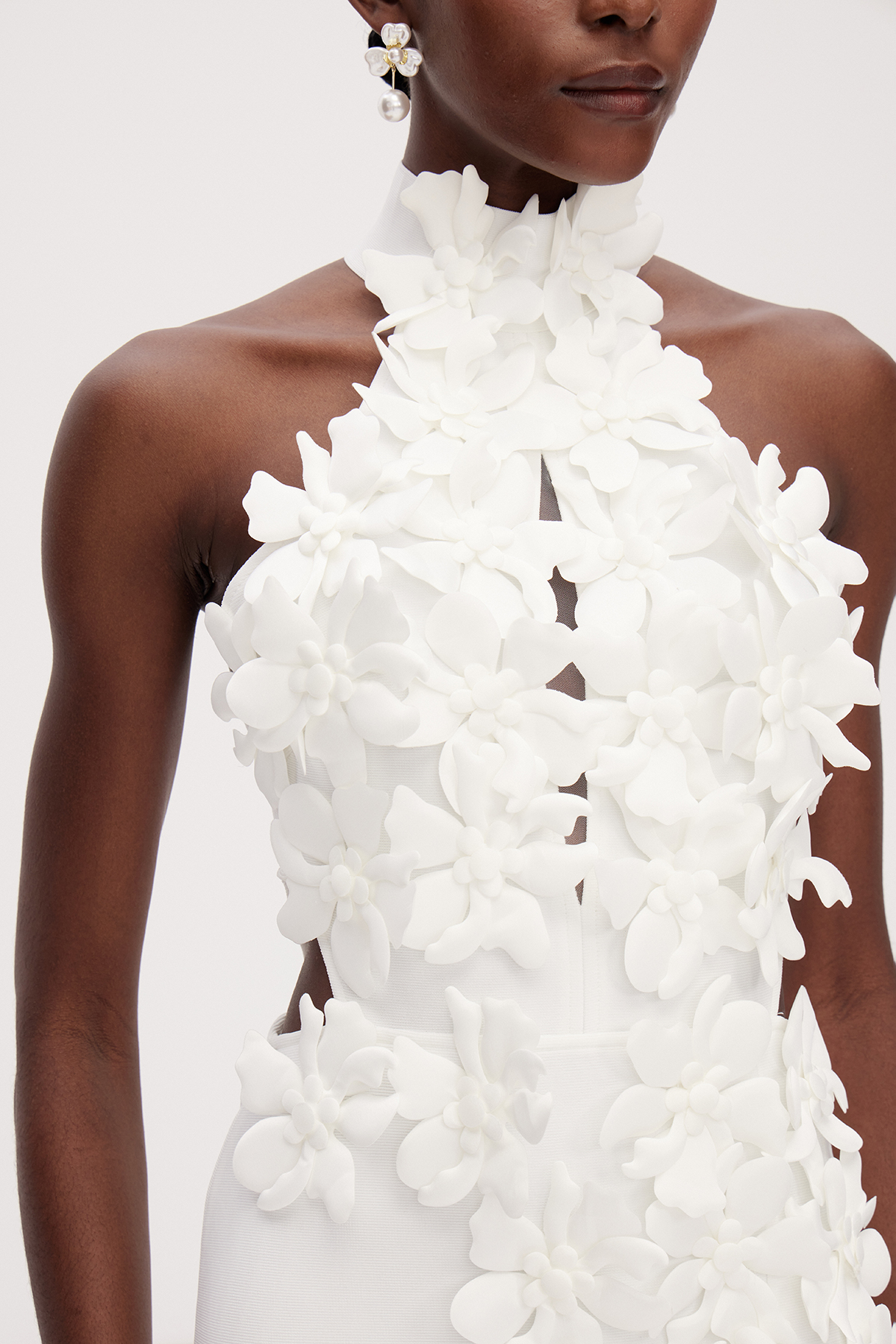 Kira Halter Neck Flower Split Maxi Dress