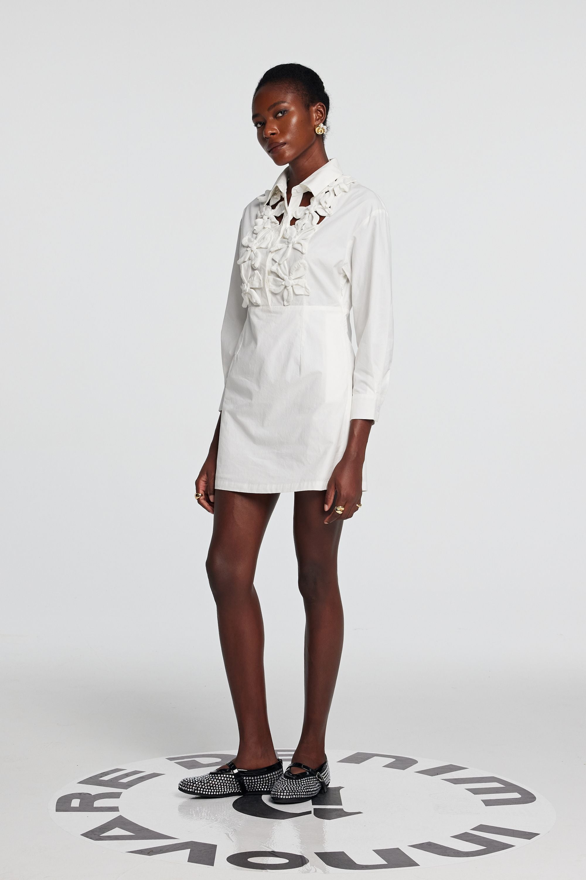 Kira Cutout Flower Long Sleeves Mini Dress