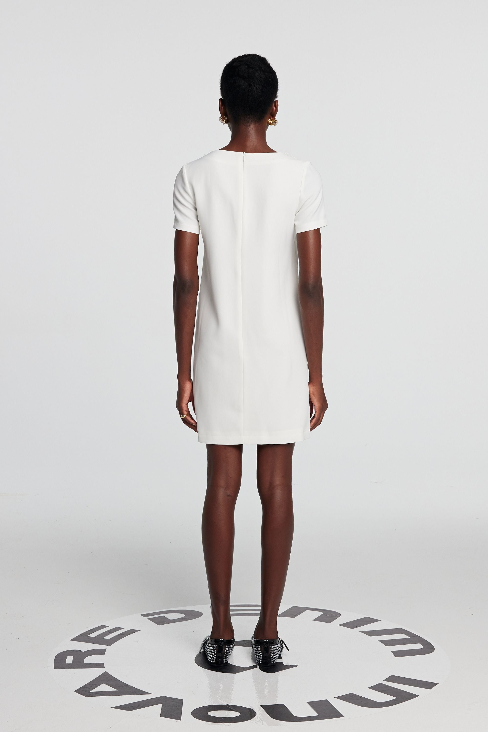 Kira Short Sleeves Flower Mini Dress