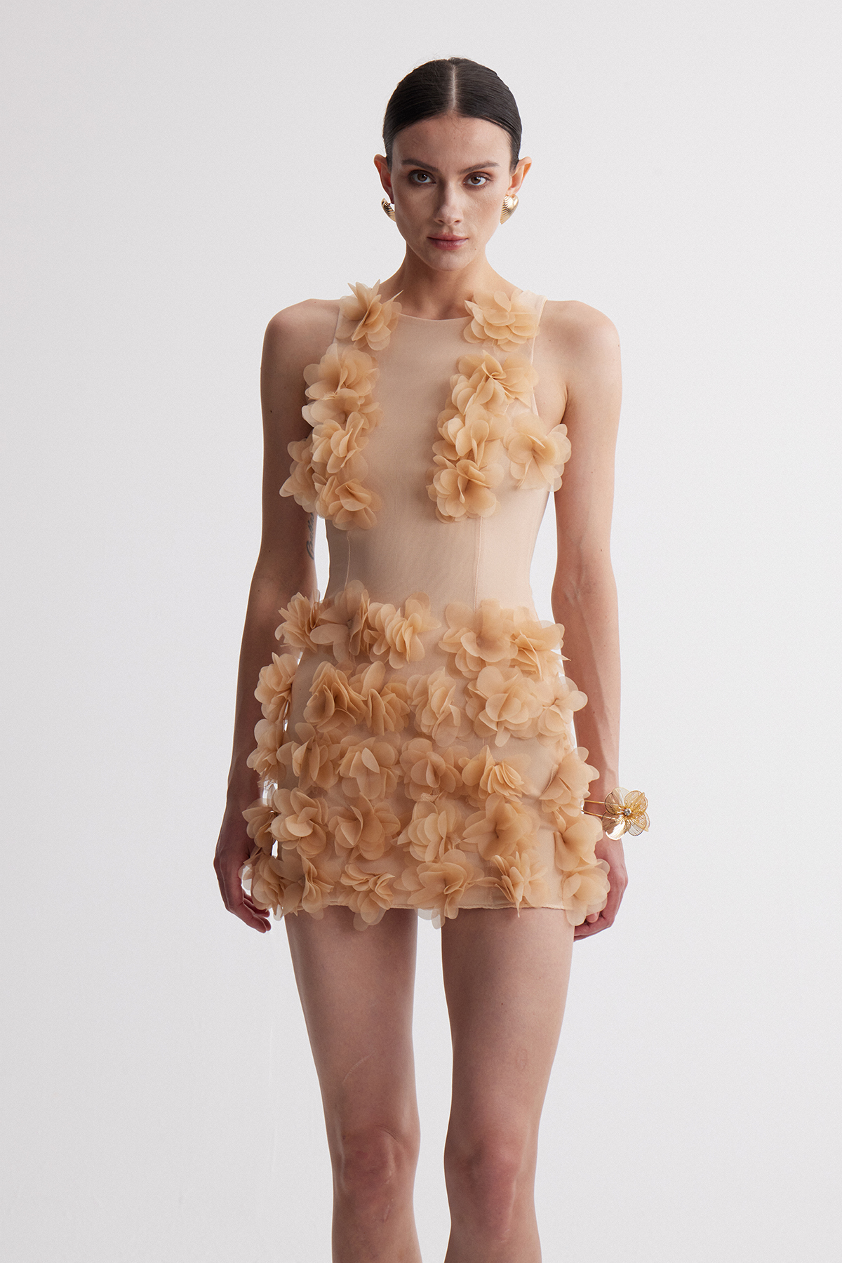 Kira Sleeveless Flower Mini Dress