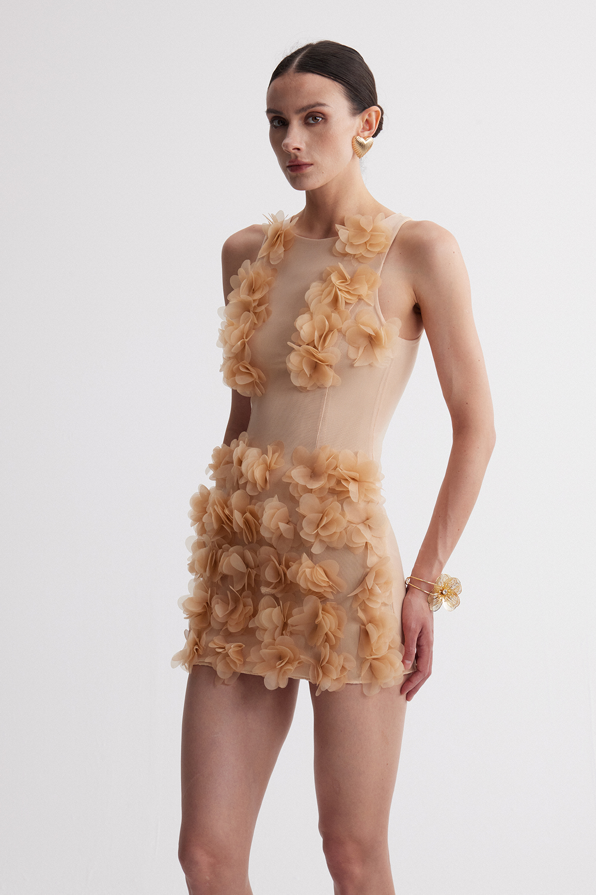 Kira Sleeveless Flower Mini Dress
