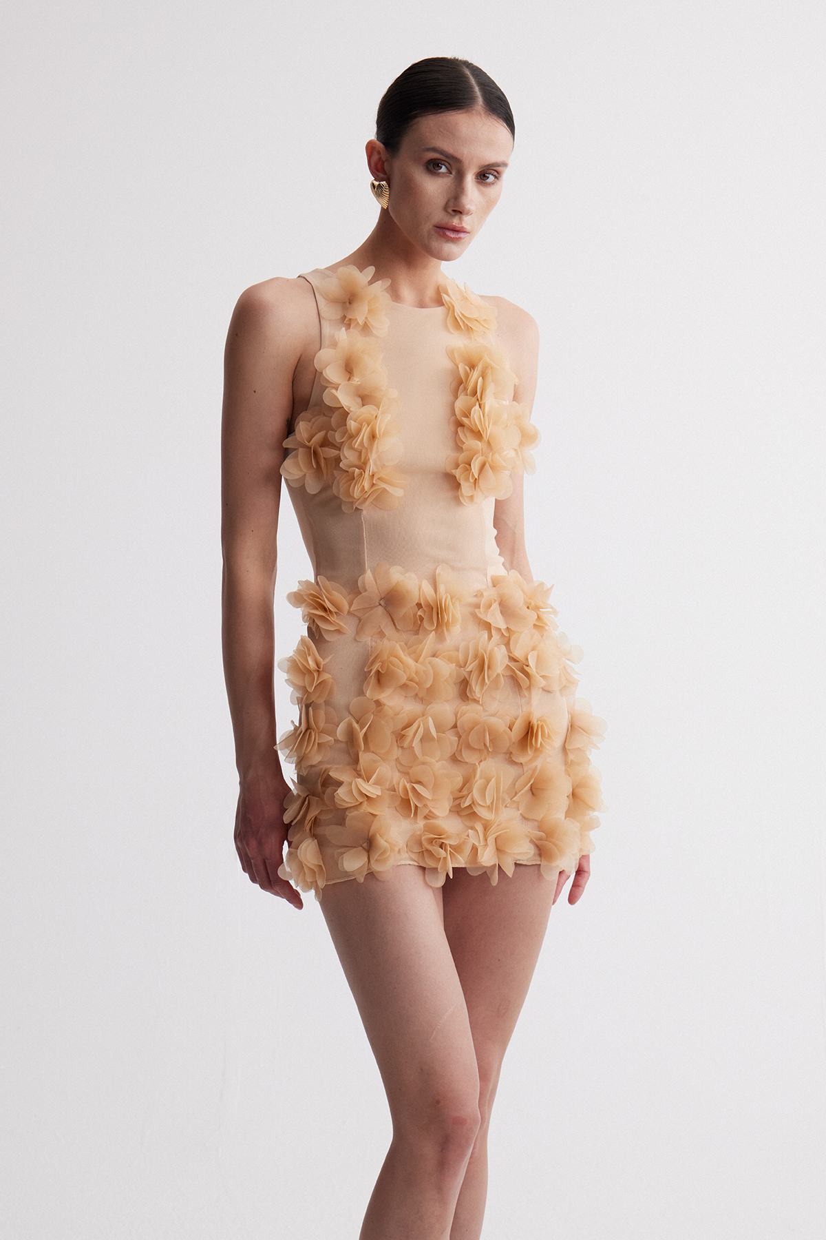 Kira Sleeveless Flower Mini Dress
