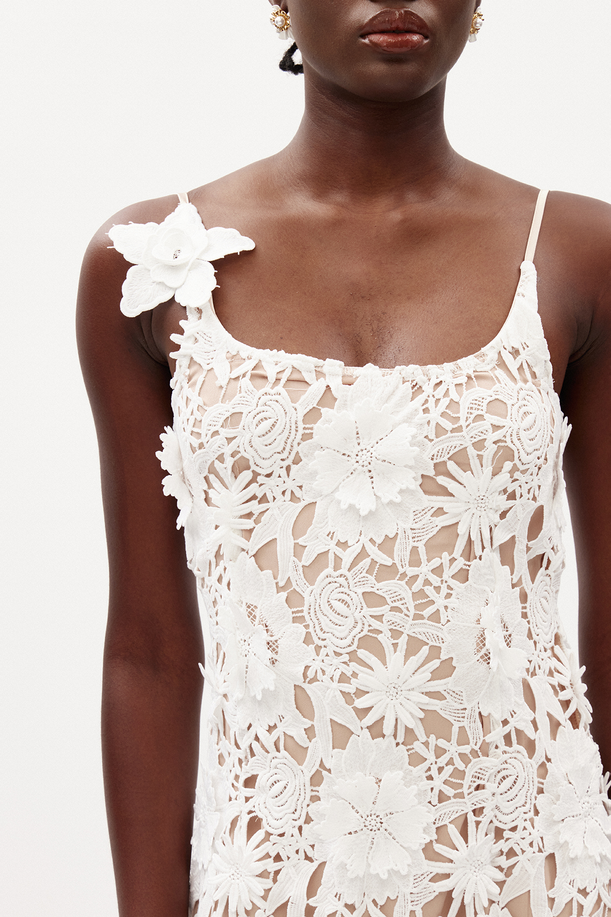 Kira Spaghetti Flower Mini Dress