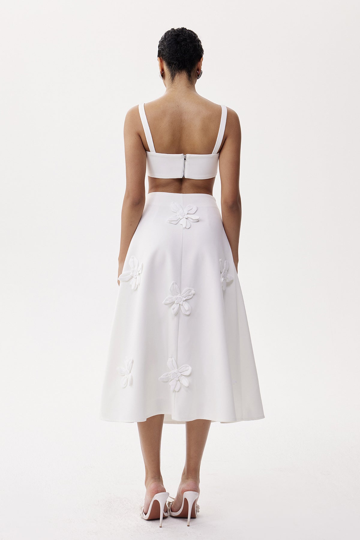 Kira Flower Crop Skirt Set