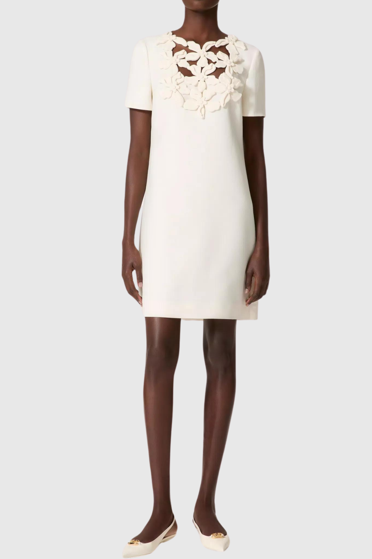 Kira Short Sleeves Flower Mini Dress