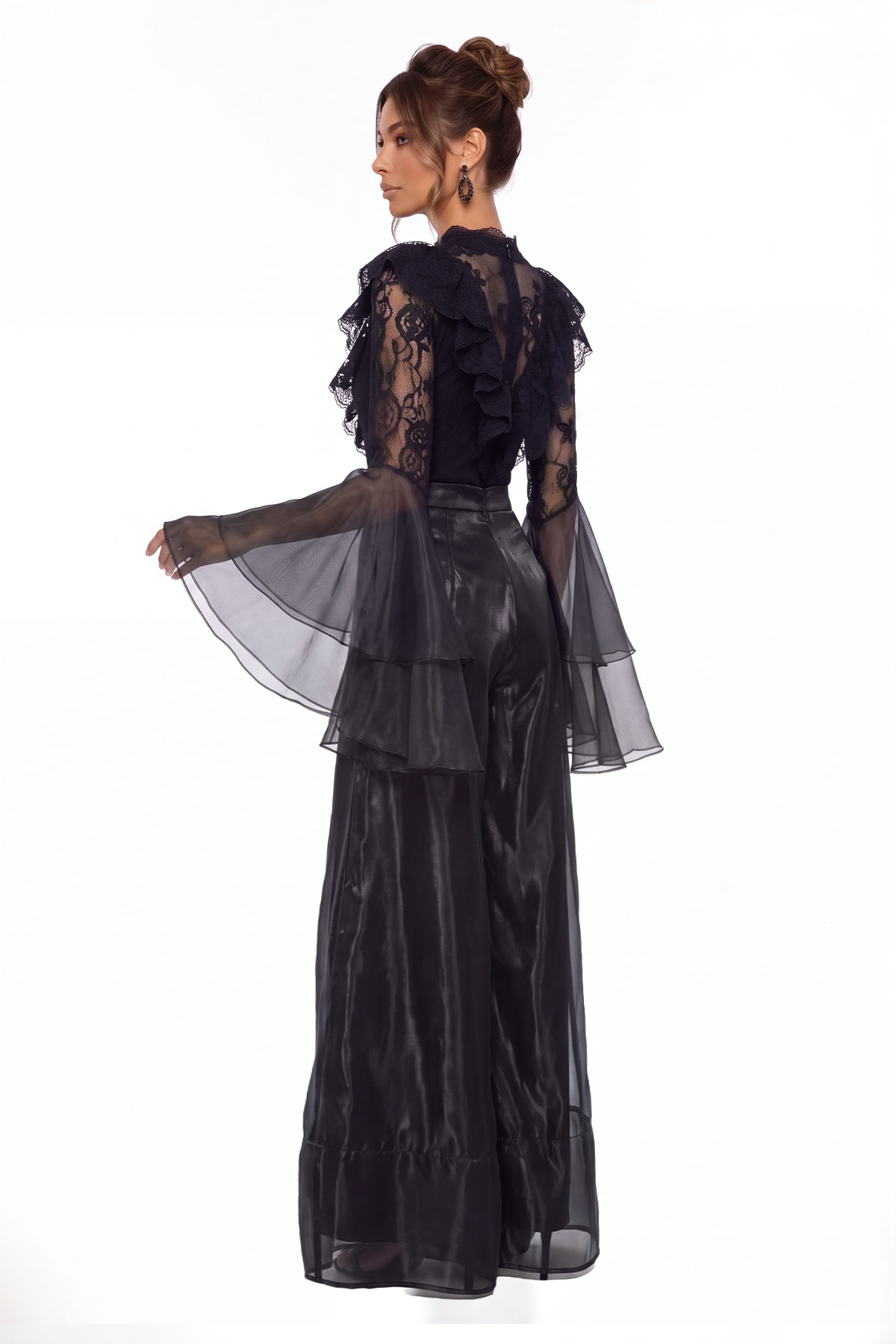 Kiraz Ruffle Lace Mesh Pants Set
