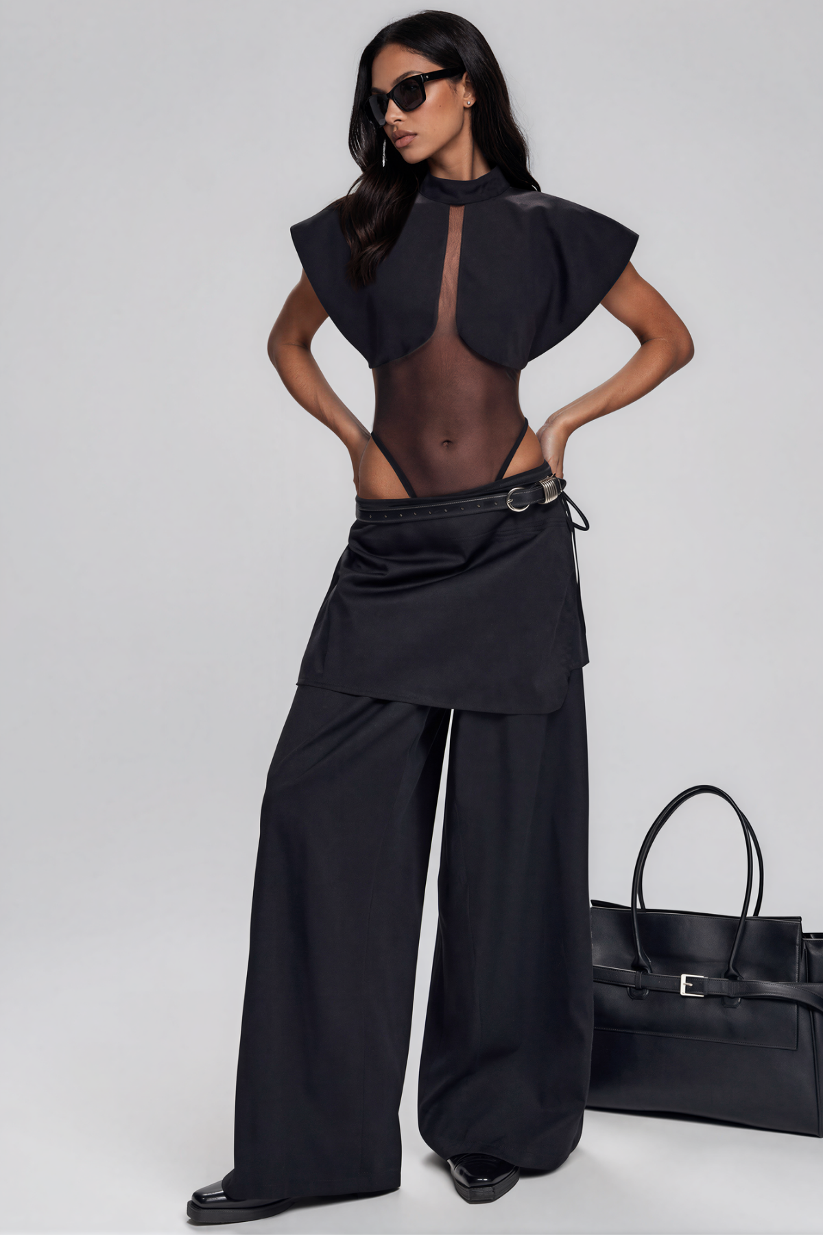Kirill High Neck Mesh Bodysuit