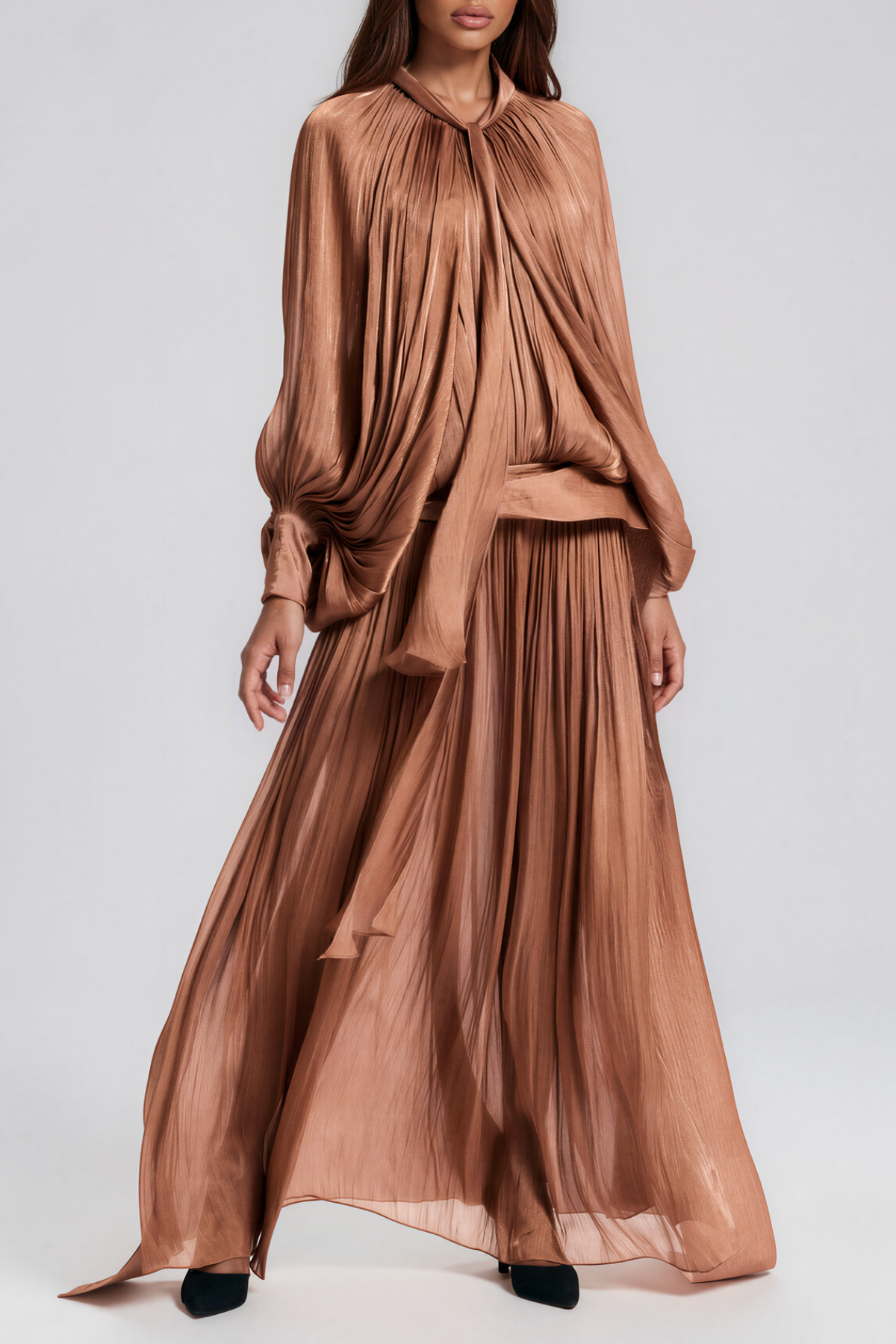 Kirra Batwing Sleeve Draped Maxi Dress