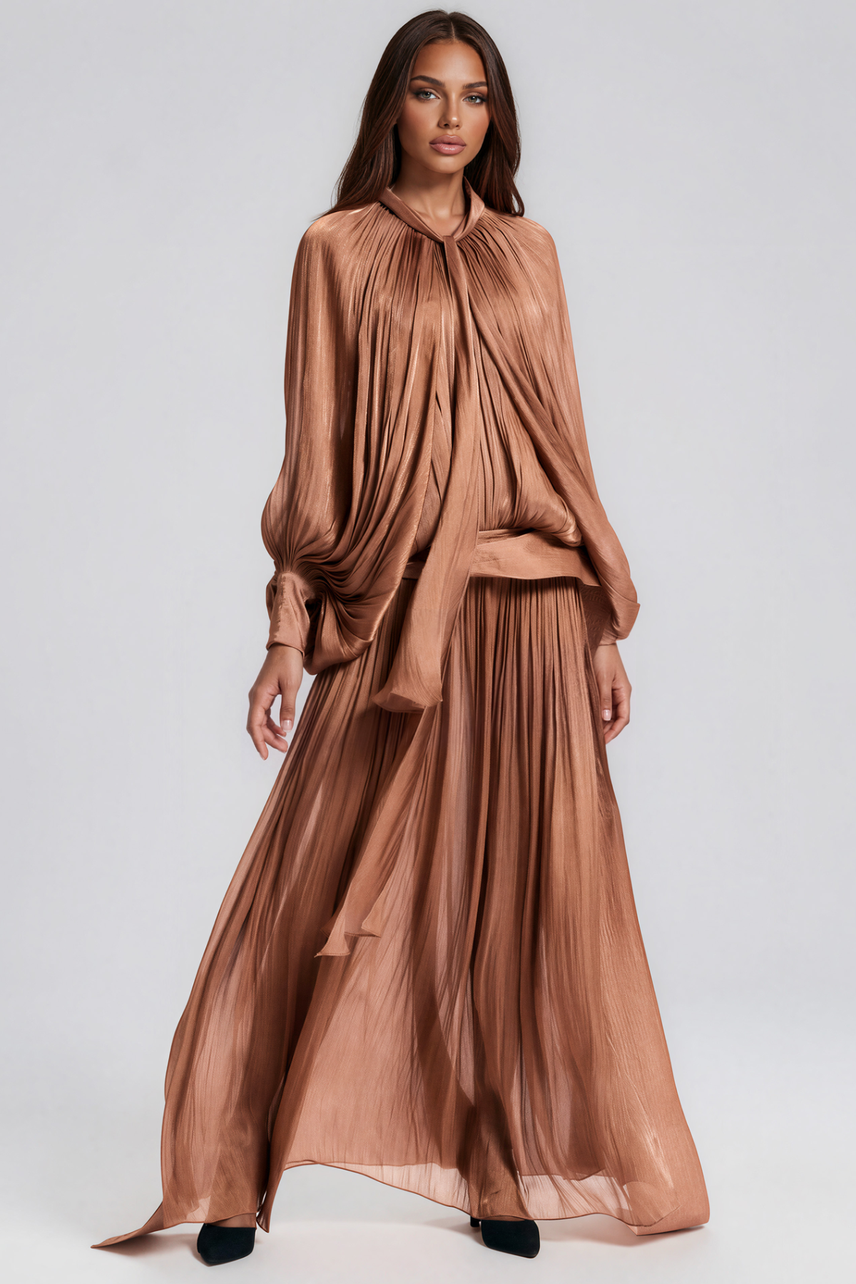 Kirra Batwing Sleeve Draped Maxi Dress