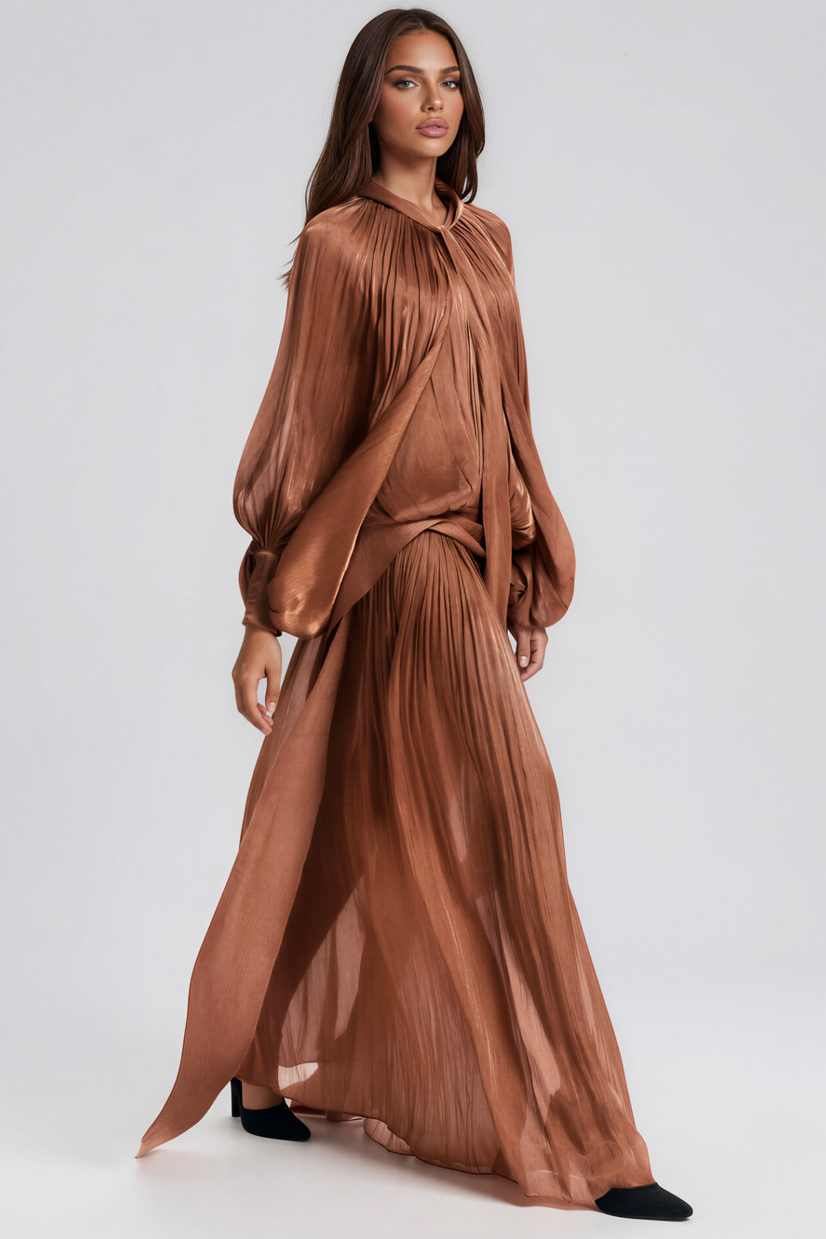 Kirra Batwing Sleeve Draped Maxi Dress