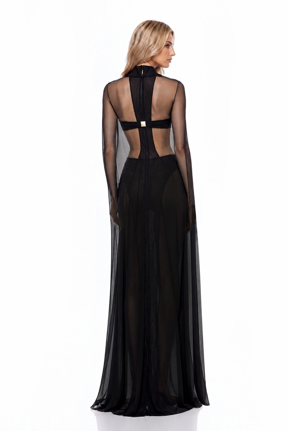 Kirtana Cutout Mesh Maxi Dress