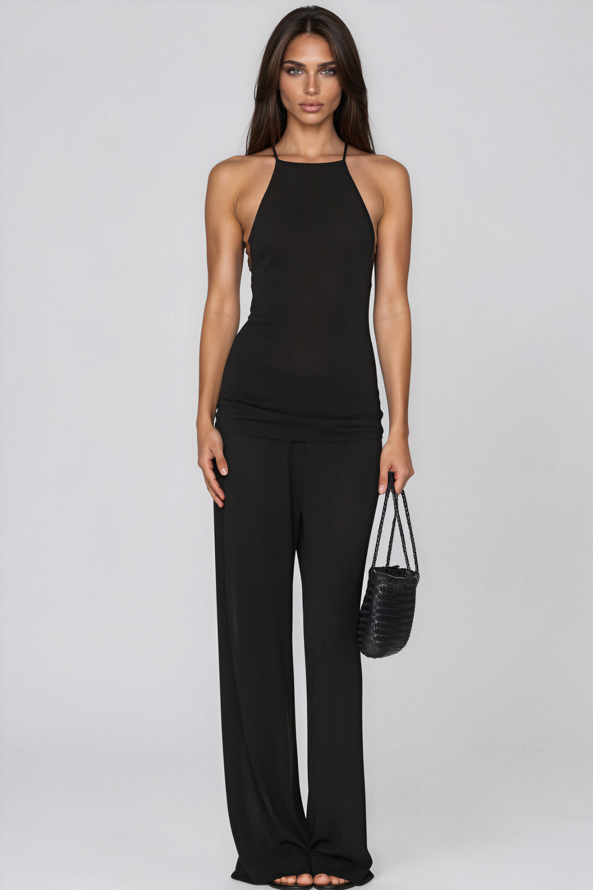 Kirti Backless Ruch Pants Set