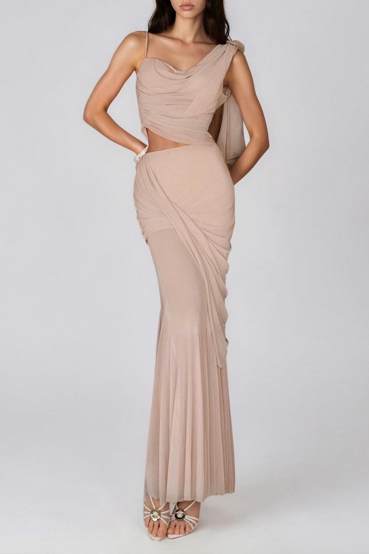Kishi Asymmetric Draped Skirt Set