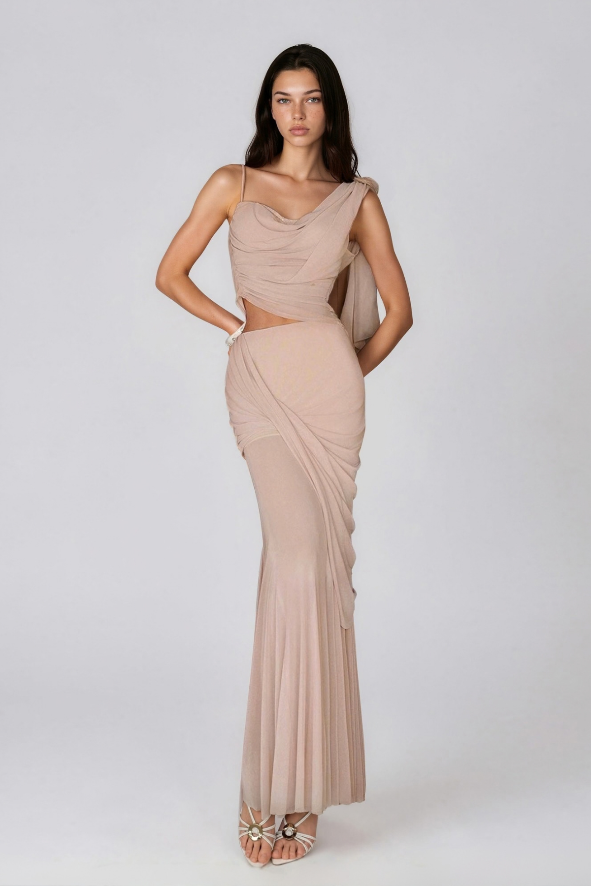 Kishi Asymmetric Draped Skirt Set
