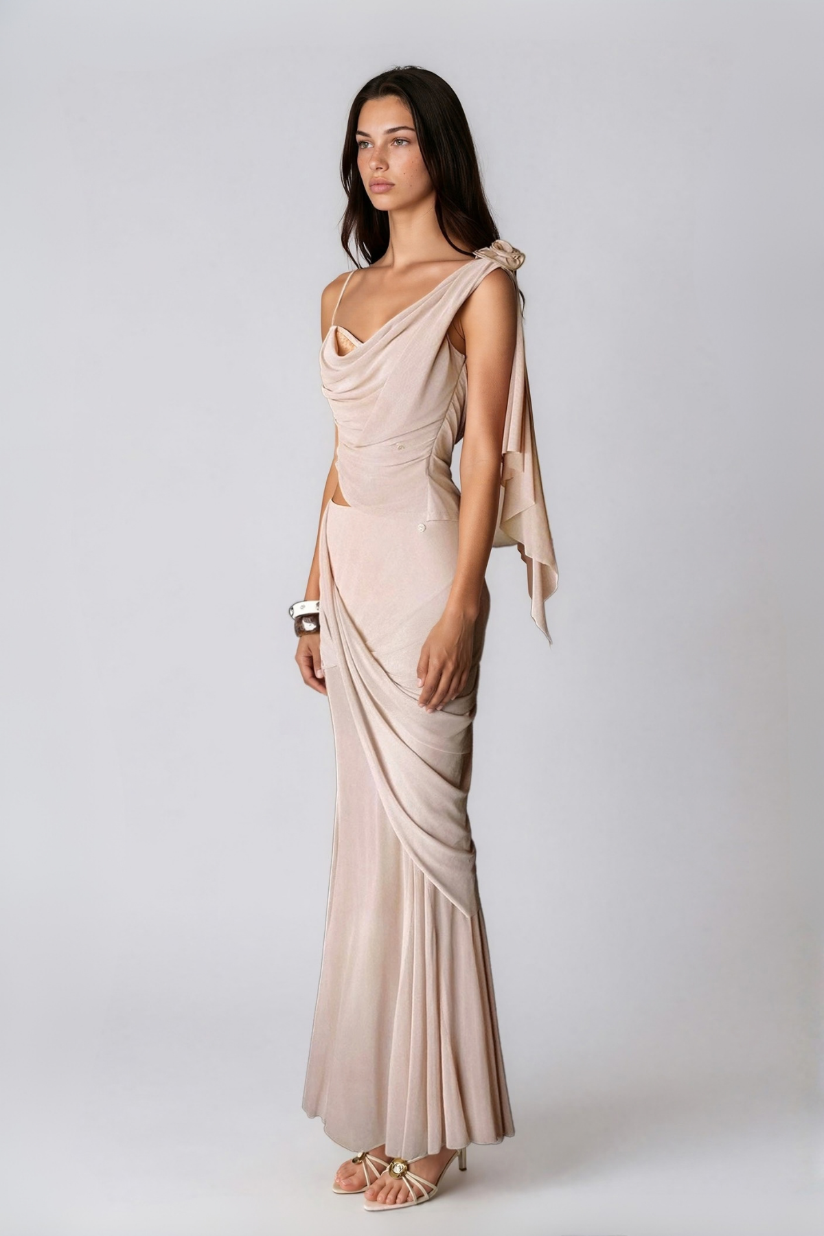 Kishi Asymmetric Draped Skirt Set