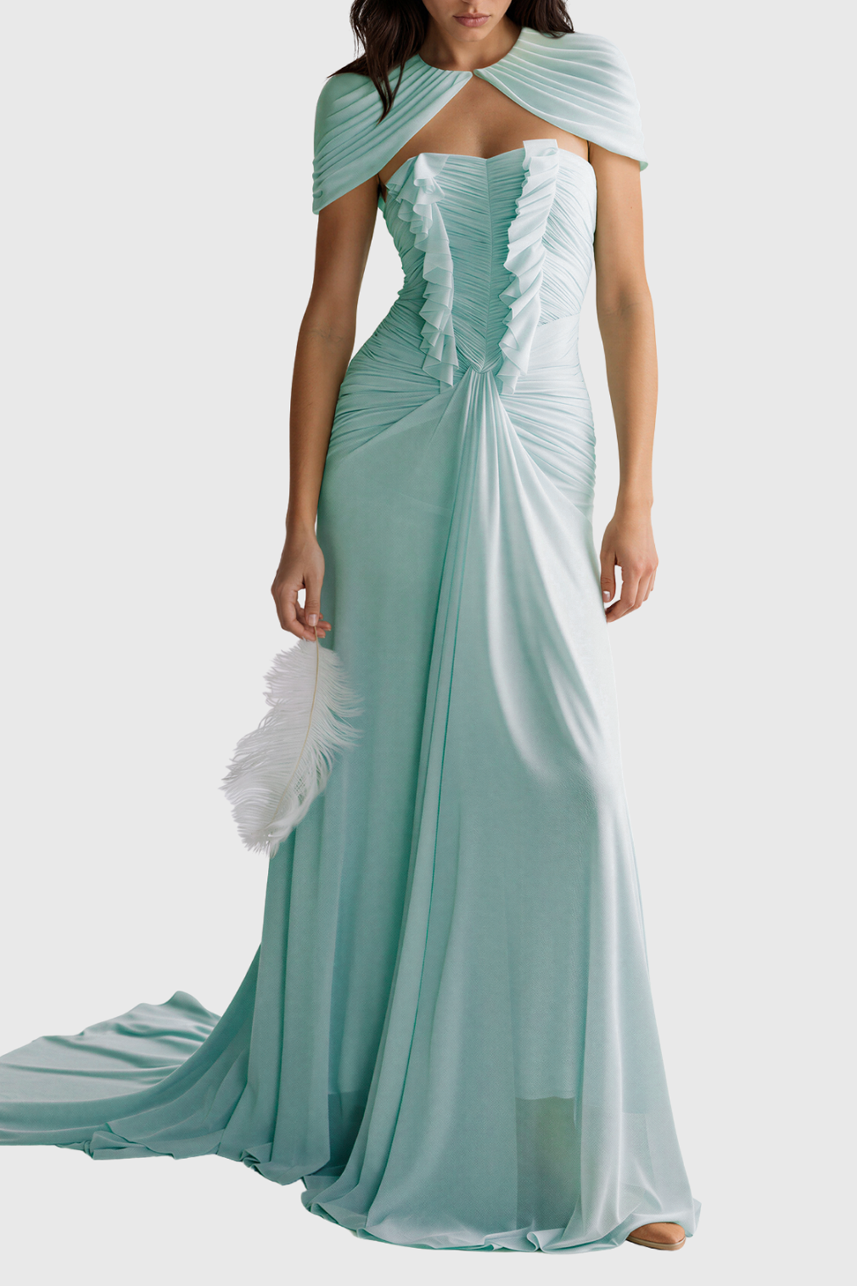 Kitoko Two Piece Ruch Ruffle Maxi Dress