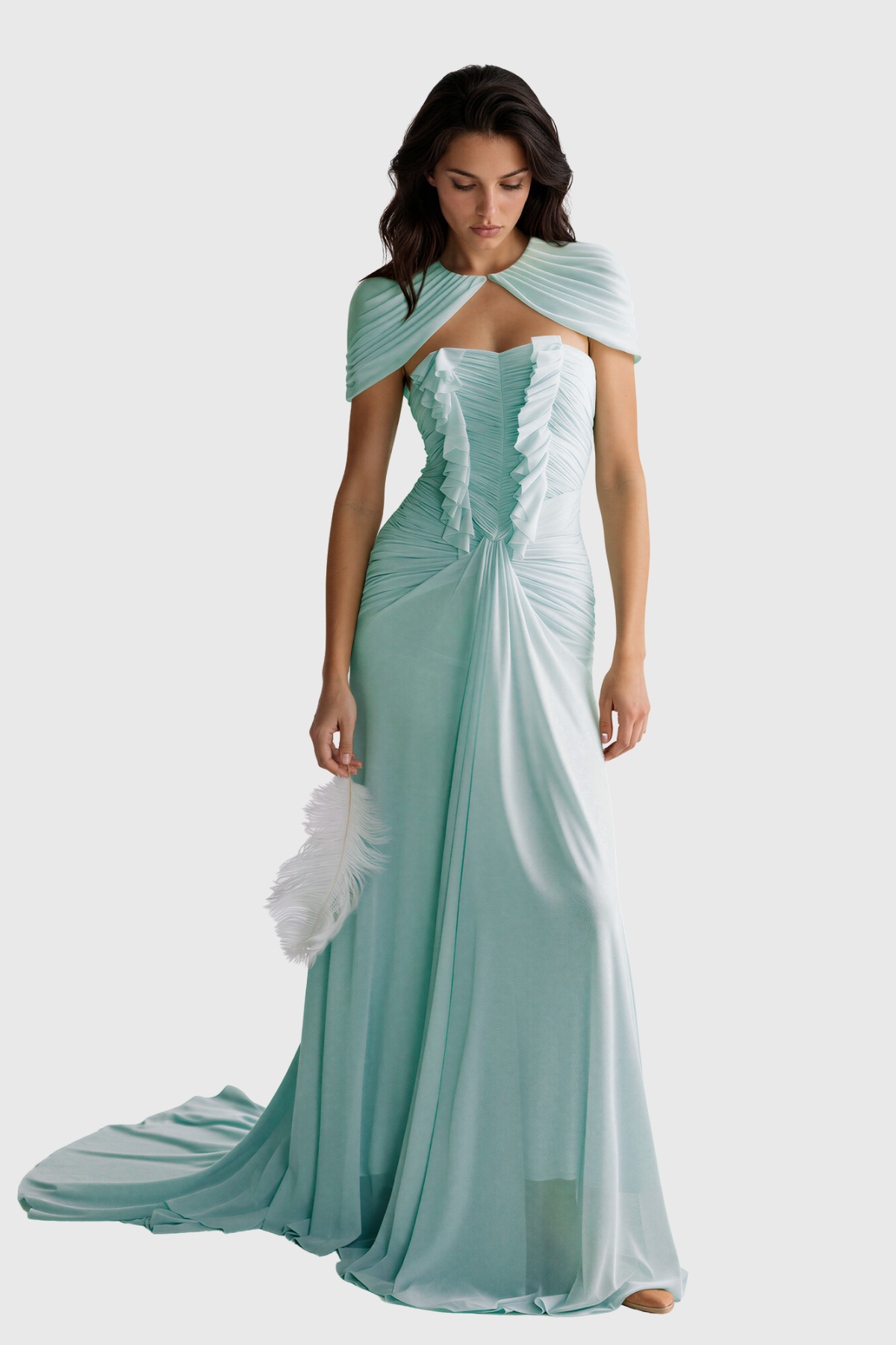 Kitoko Two Piece Ruch Ruffle Maxi Dress