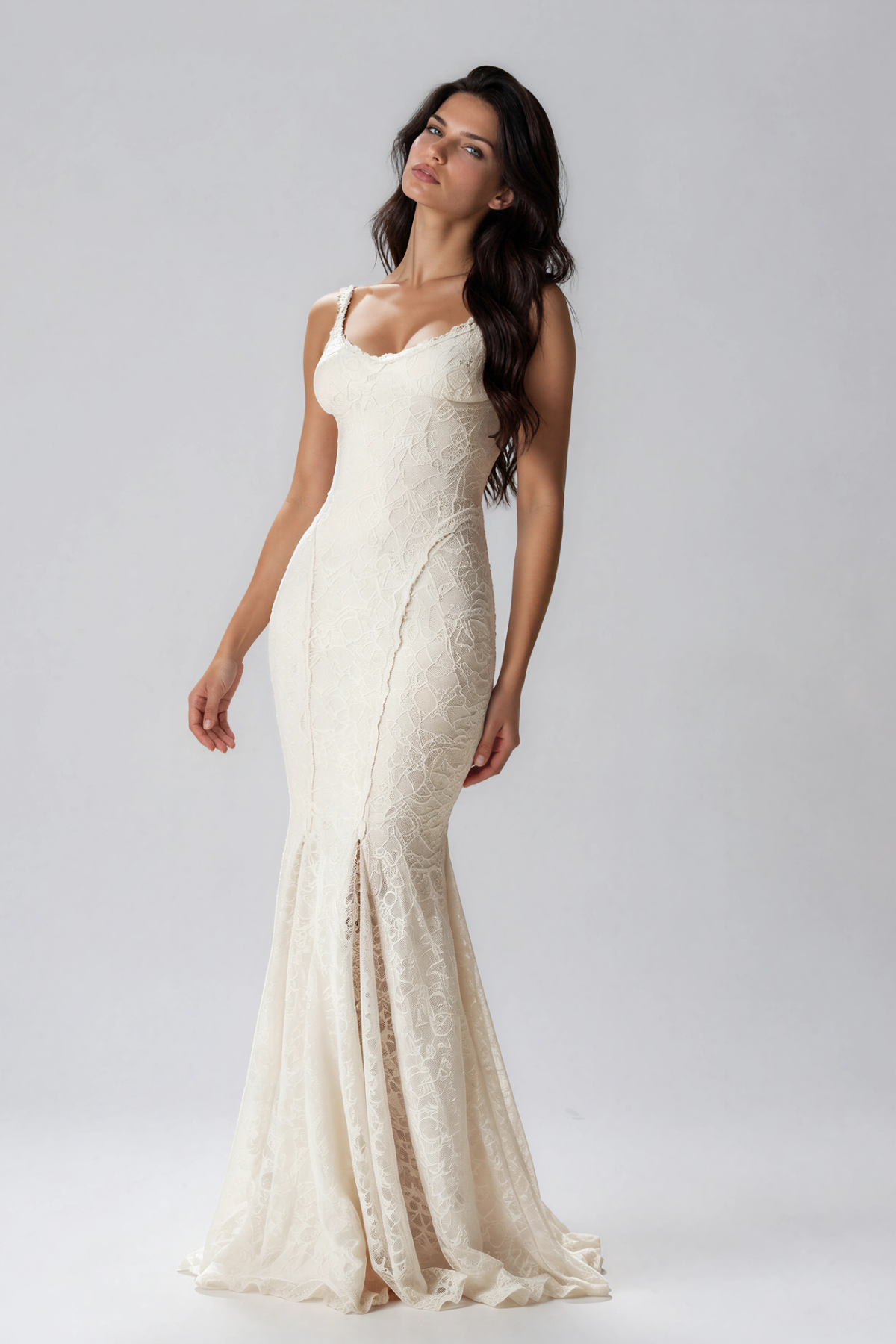 Kittinan Spaghetti Lace Maxi Dress