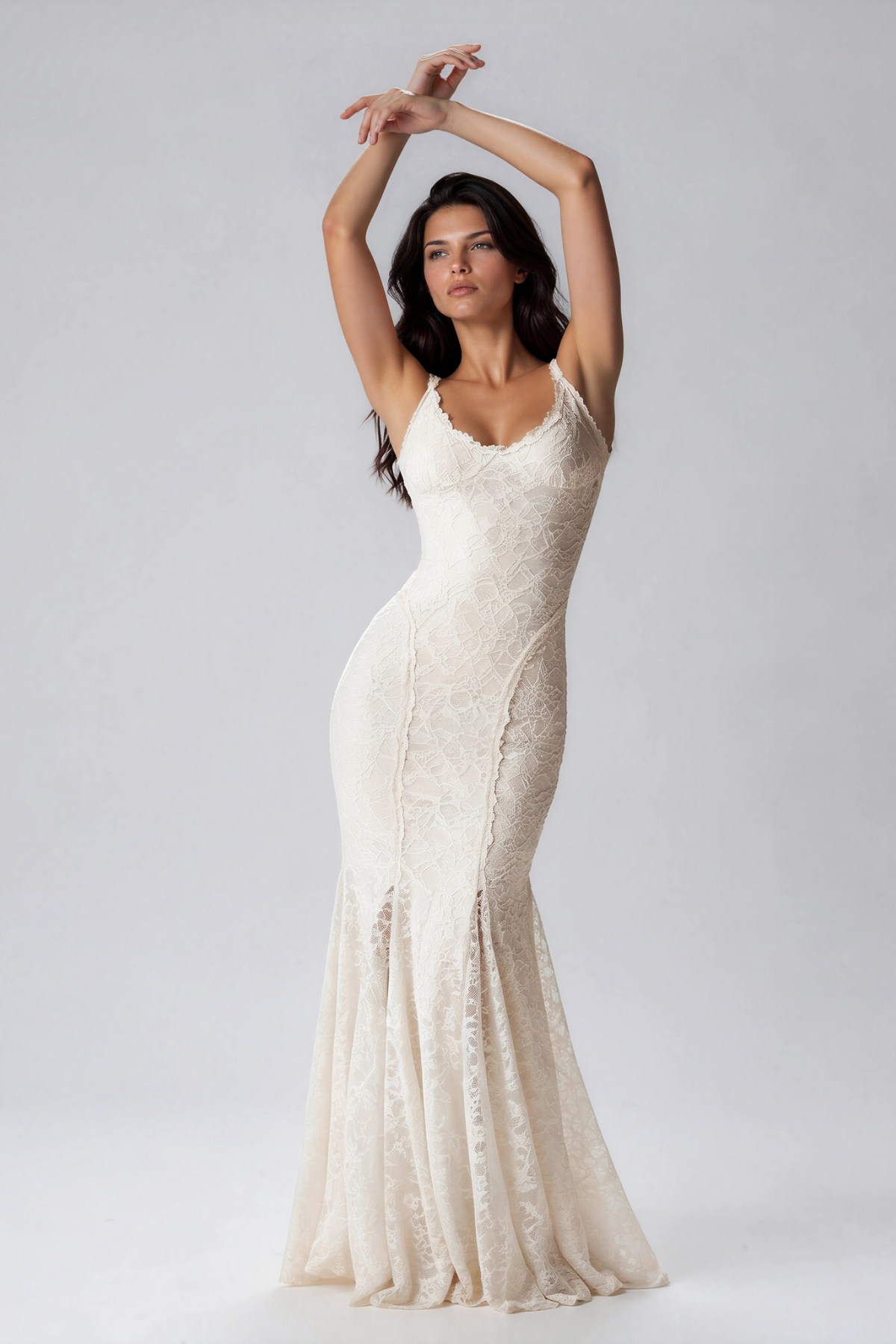 Kittinan Spaghetti Lace Maxi Dress