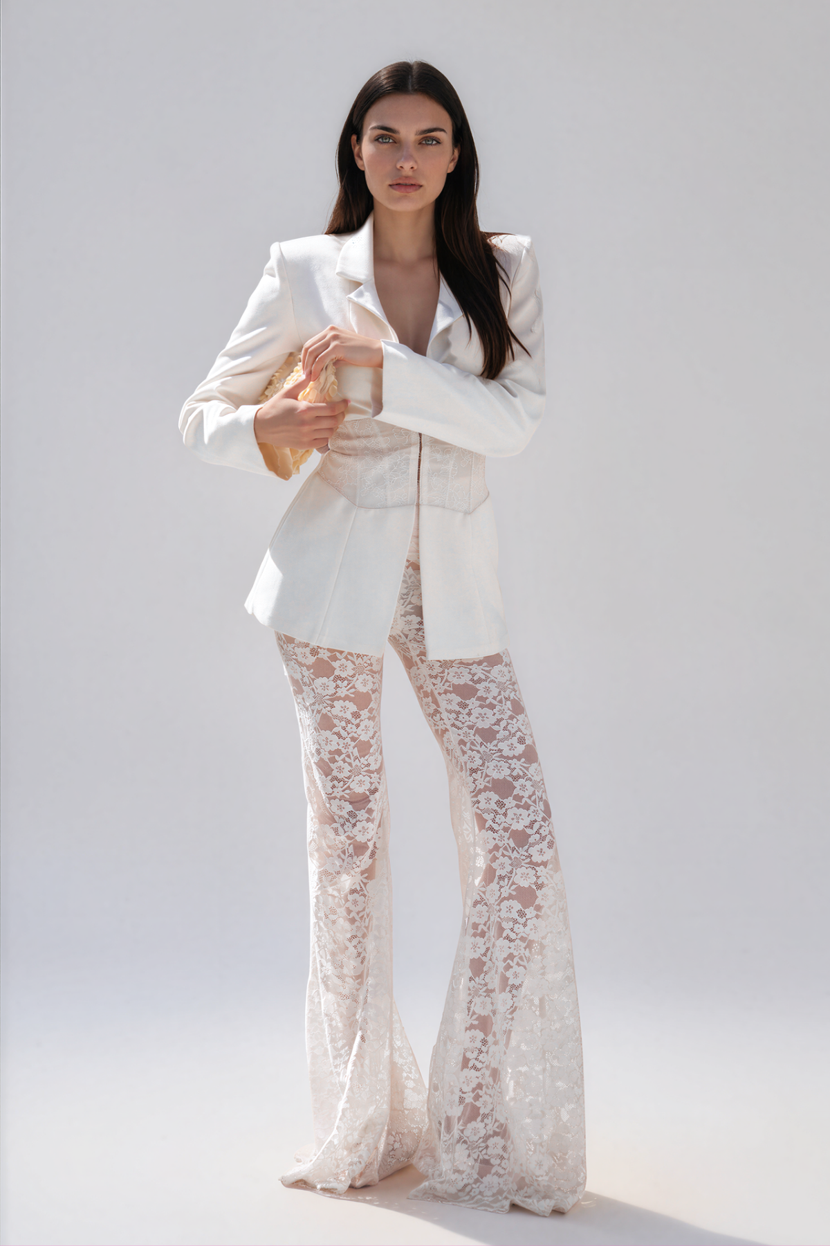 Kiyohiko Cape Sleeve Lace Pants Set