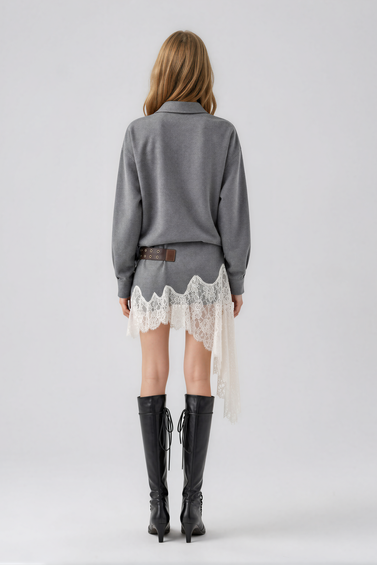 Kolina Lace Midi Shirt Dress