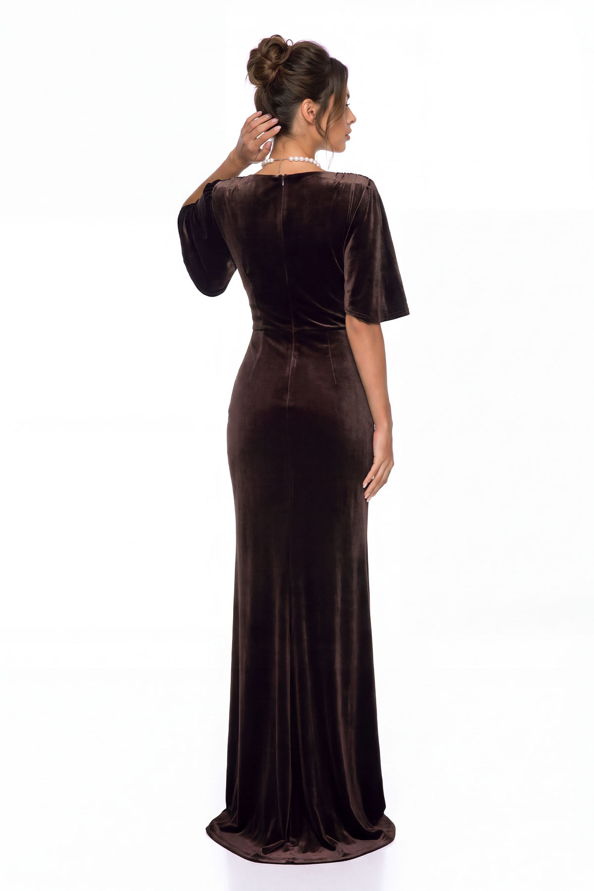 Kolsana V Neck Velvet Maxi Dress