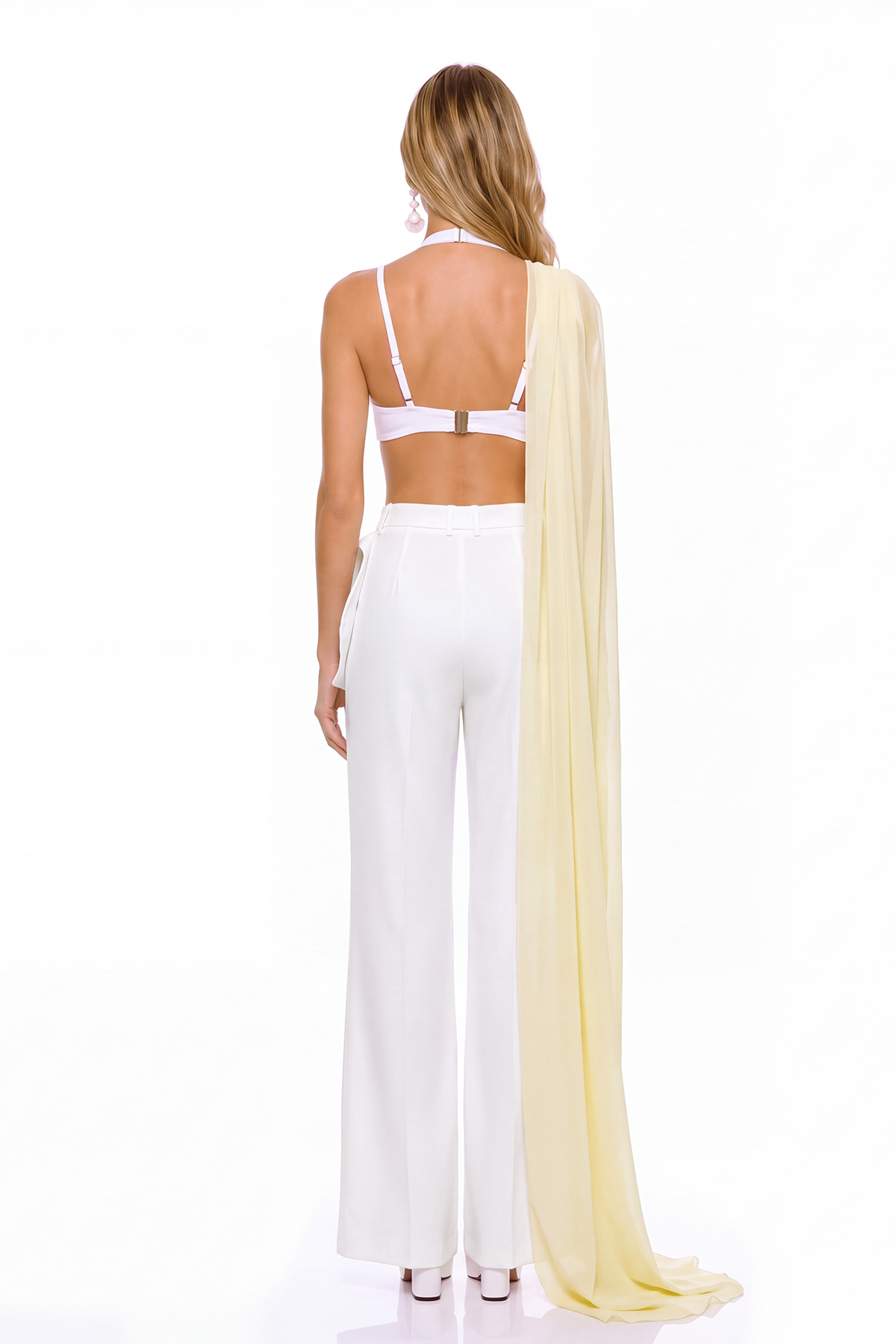 Konstantina One Shoulder Ruffle Scarf Pants Set
