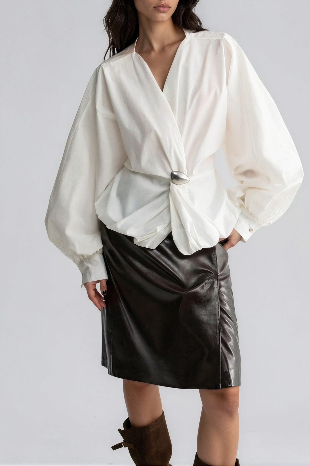 Koori V Neck Draped Top