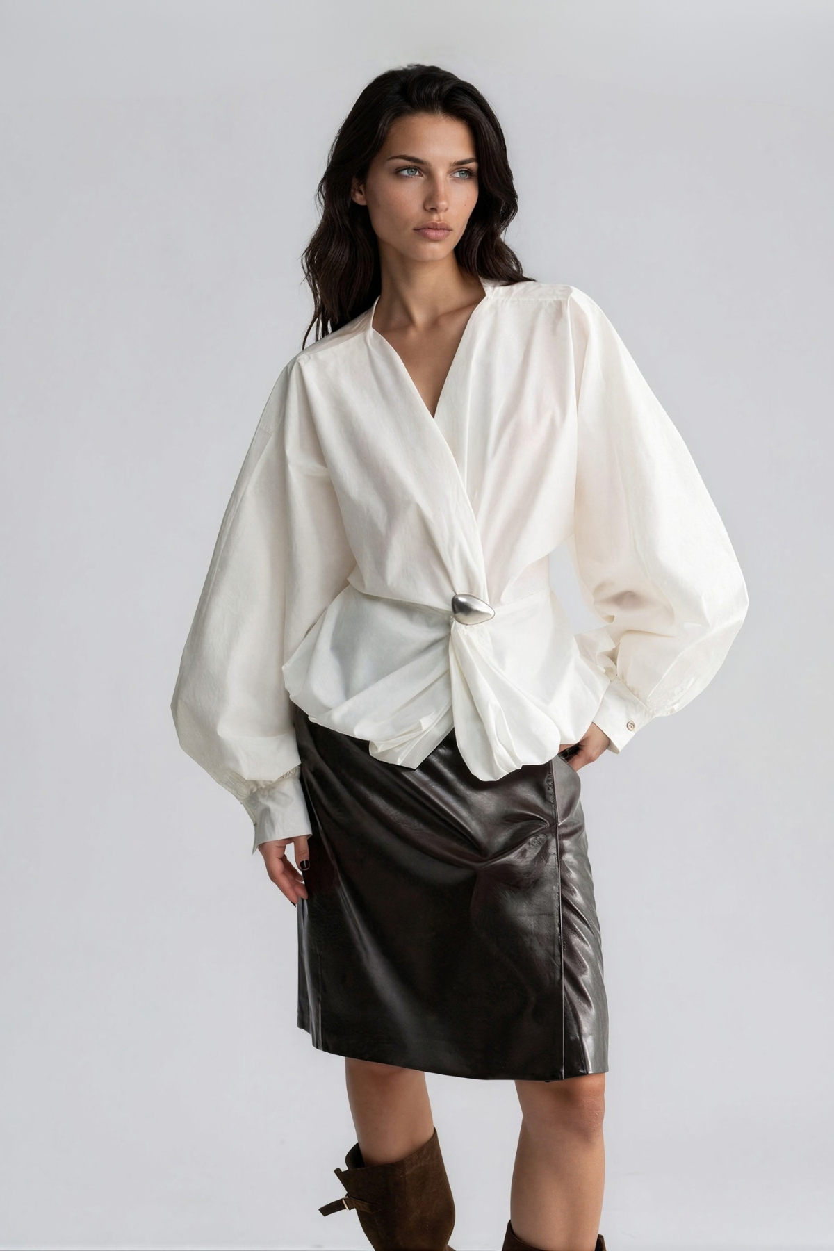 Koori V Neck Draped Top