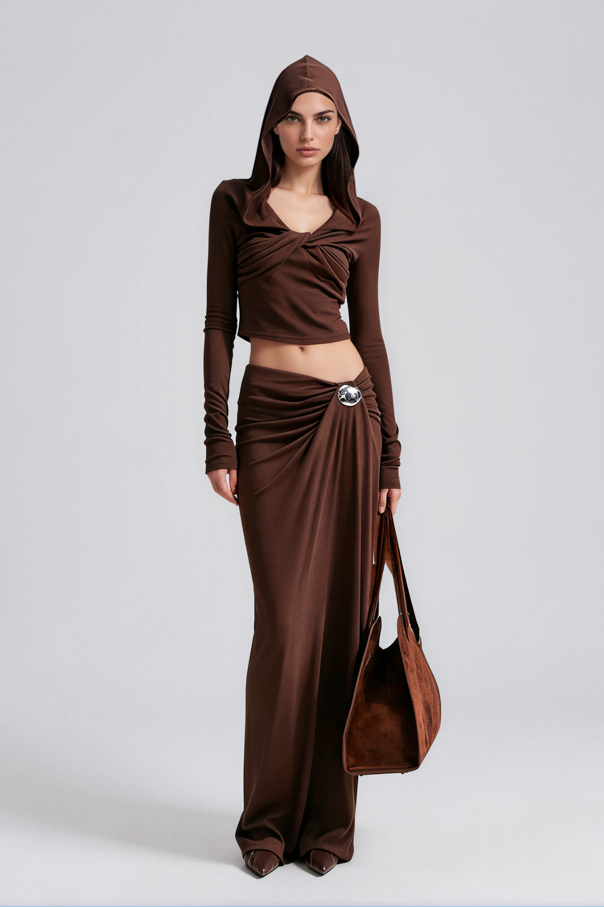 Kore Hooded Twist Skirt Set