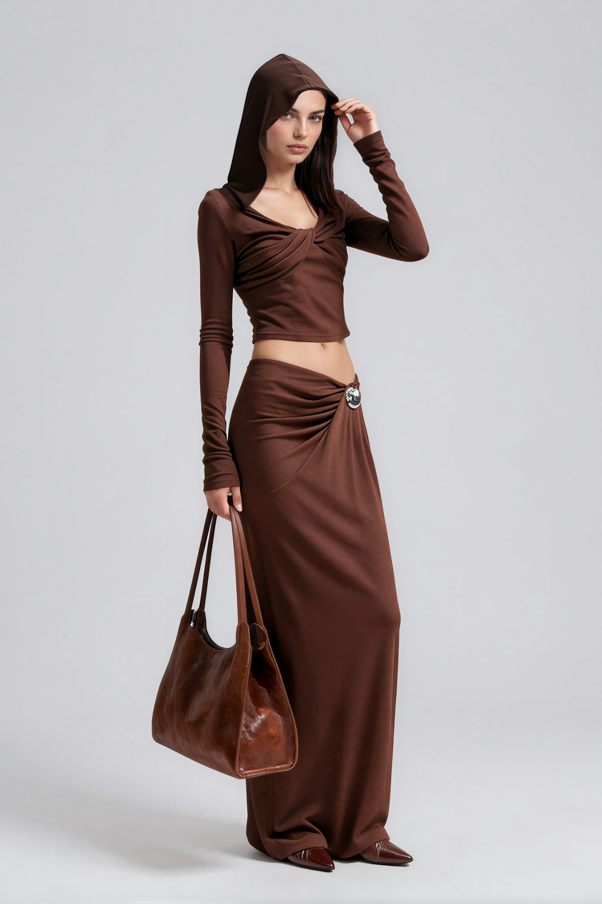 Kore Hooded Twist Skirt Set