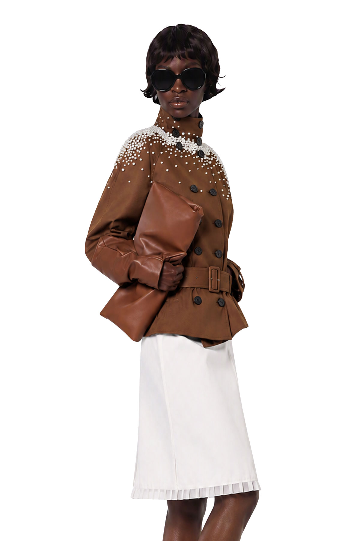 Kori Double Breasted Pearl Embellished Jacket