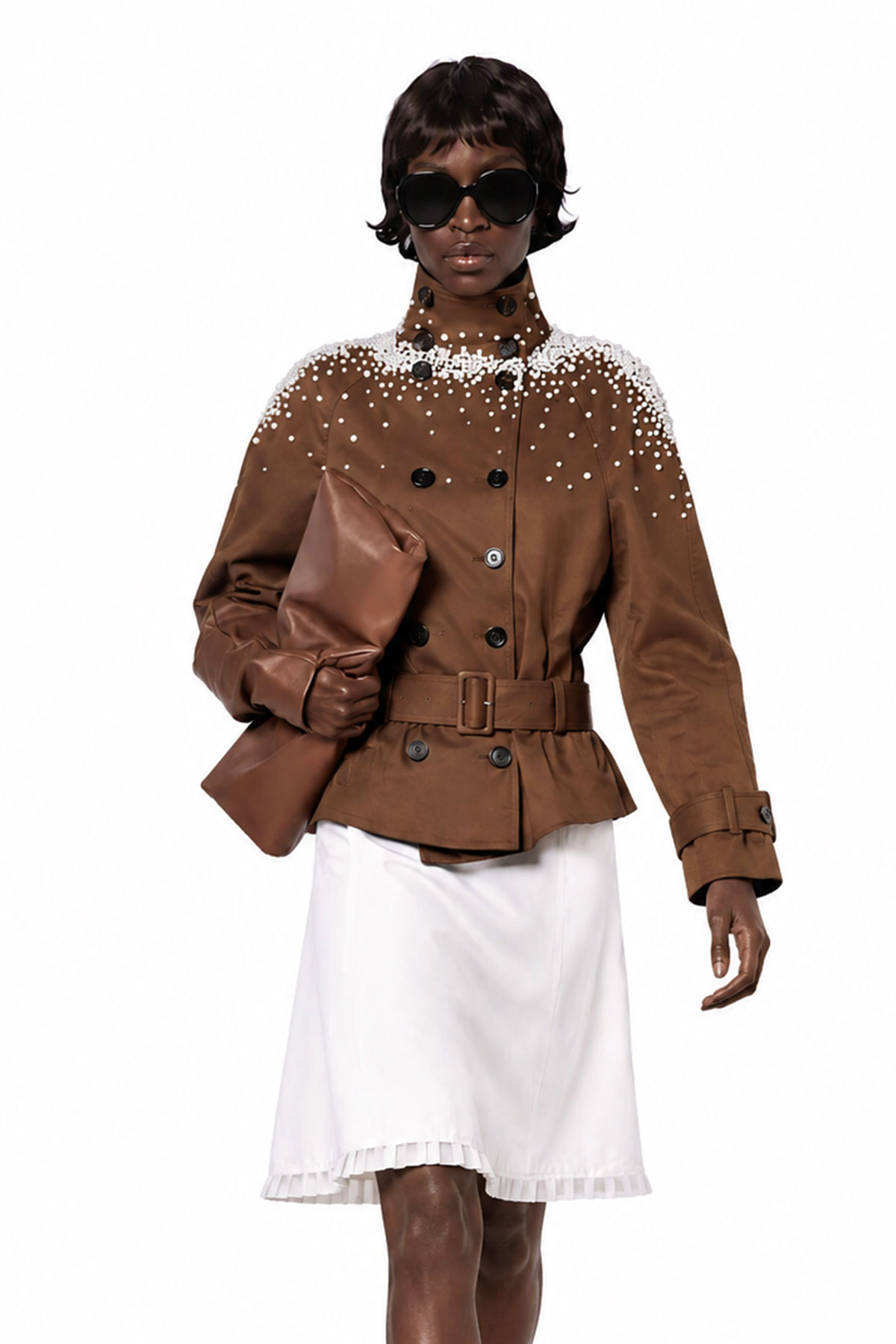 Kori Double Breasted Pearl Embellished Jacket