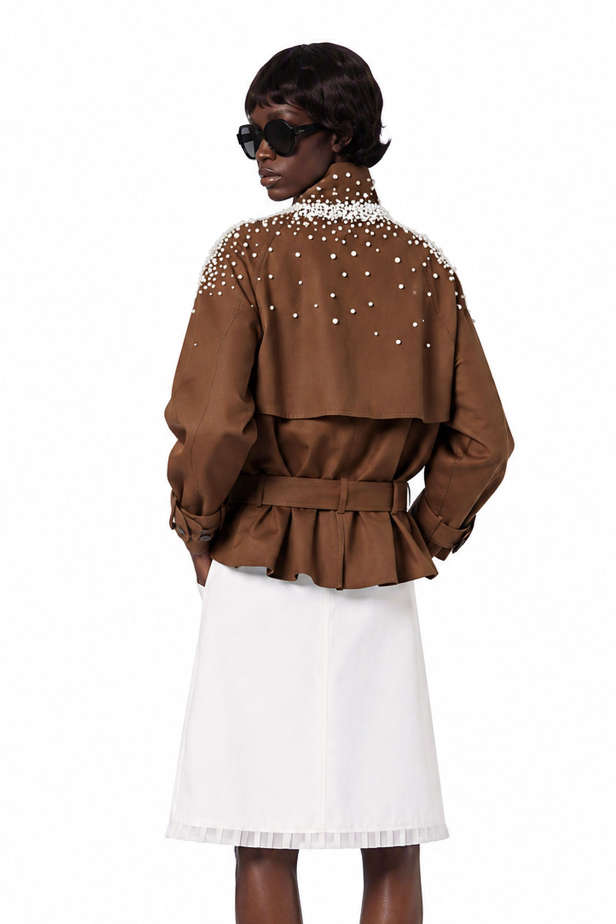 Kori Double Breasted Pearl Embellished Jacket