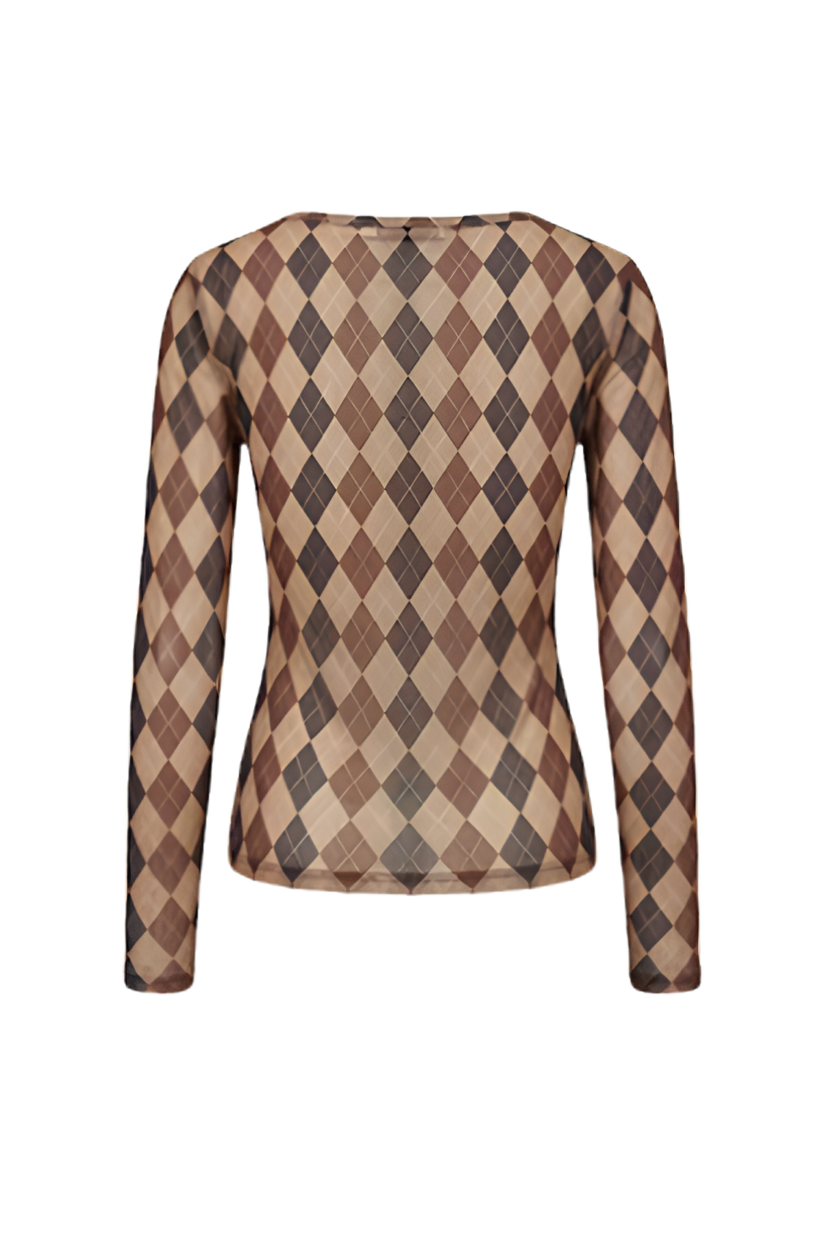 Kozue Argyle Mesh Top