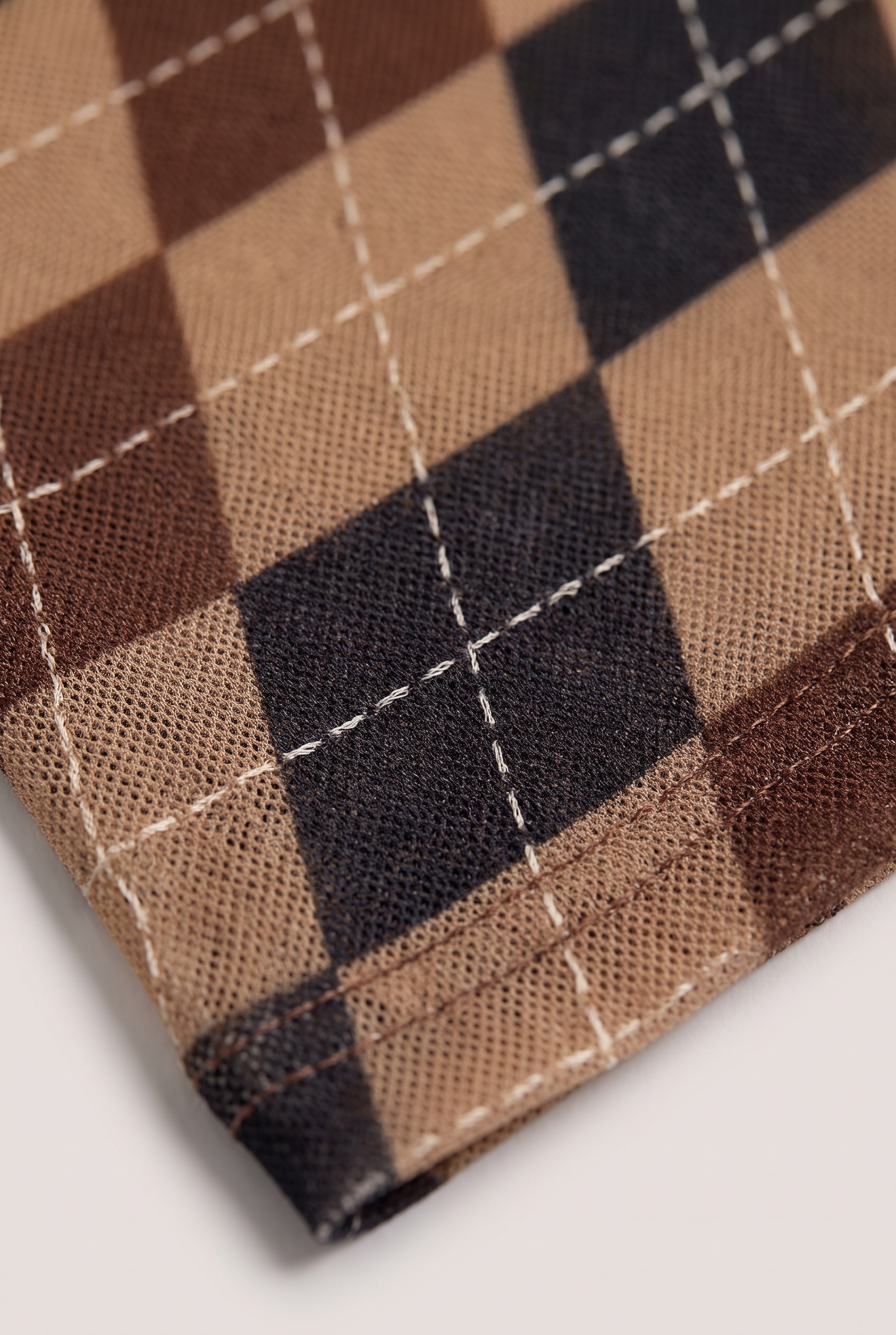 Kozue Argyle Mesh Top