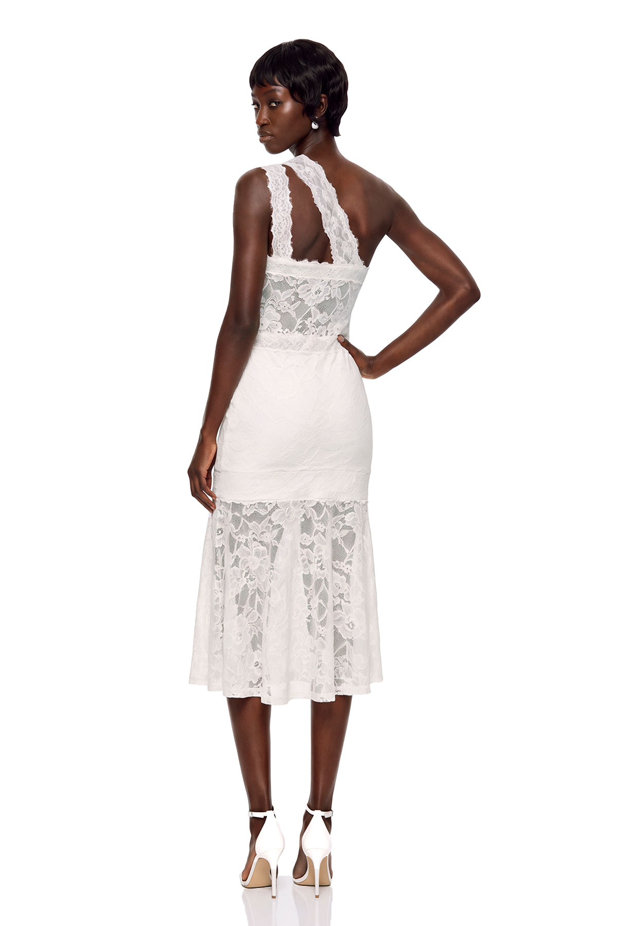 Kramer Asymmetric Embroidered Midi Dress