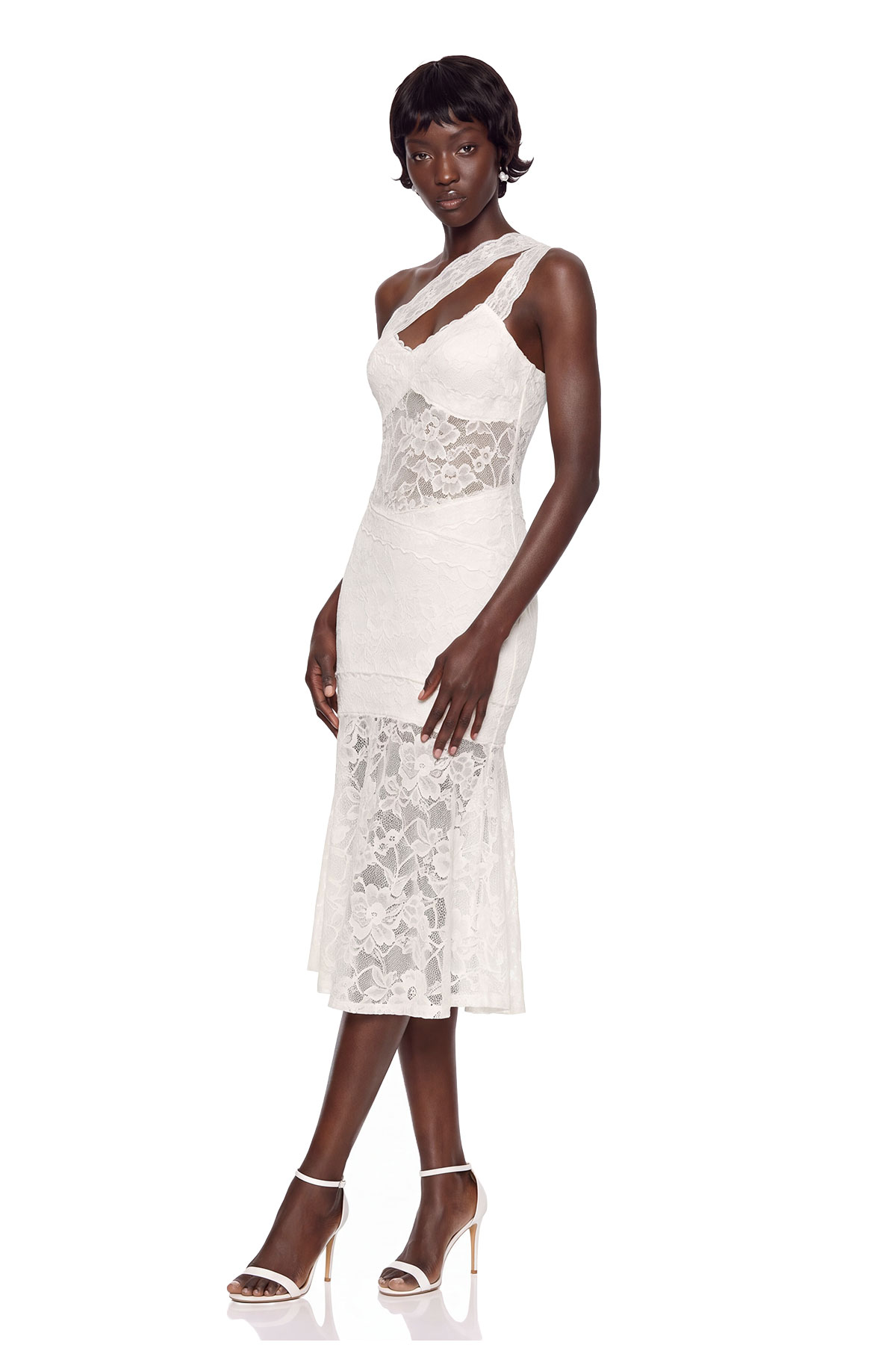 Kramer Asymmetric Embroidered Midi Dress