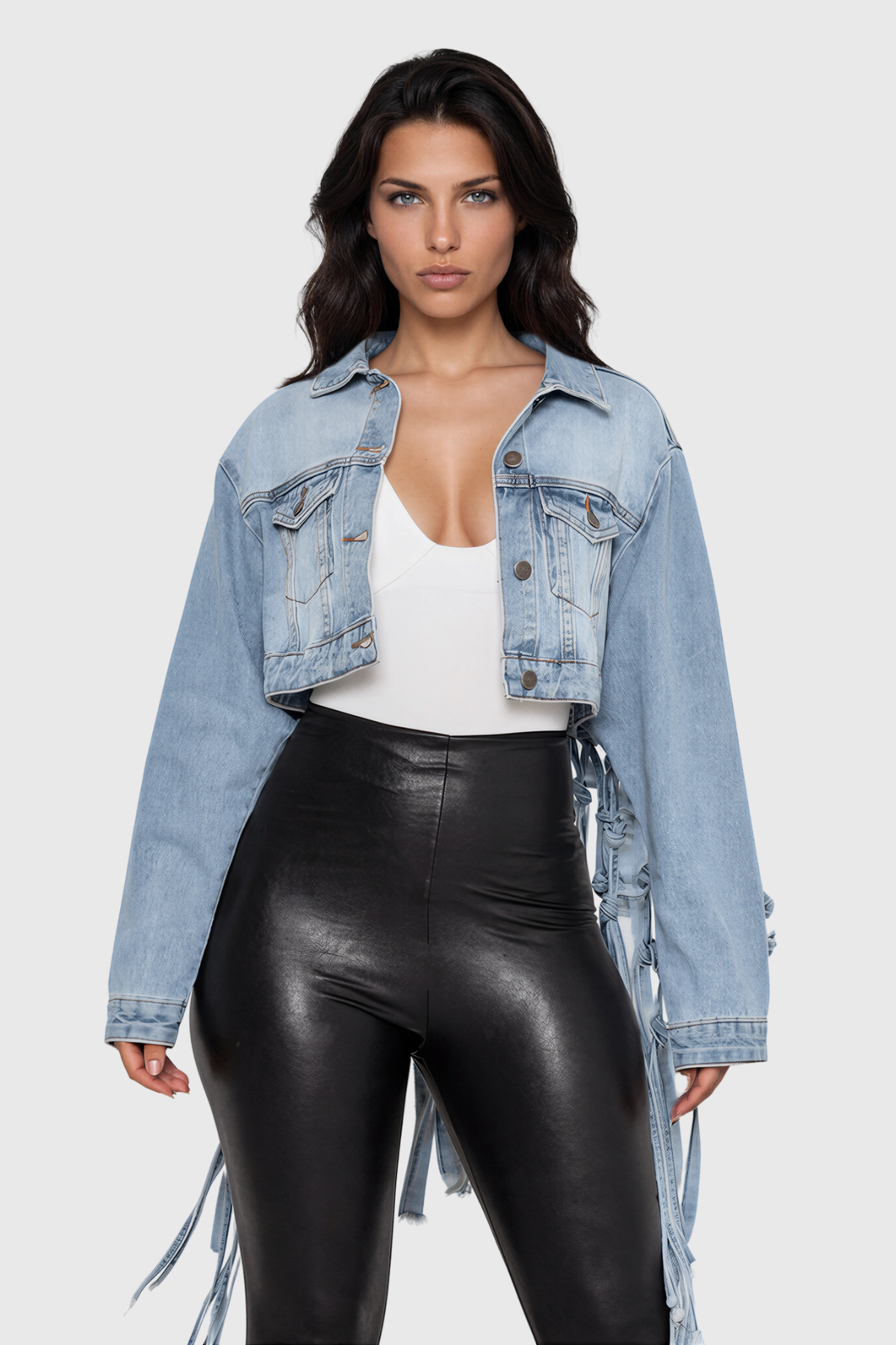 Krisalyn Cutout Denim Jacket