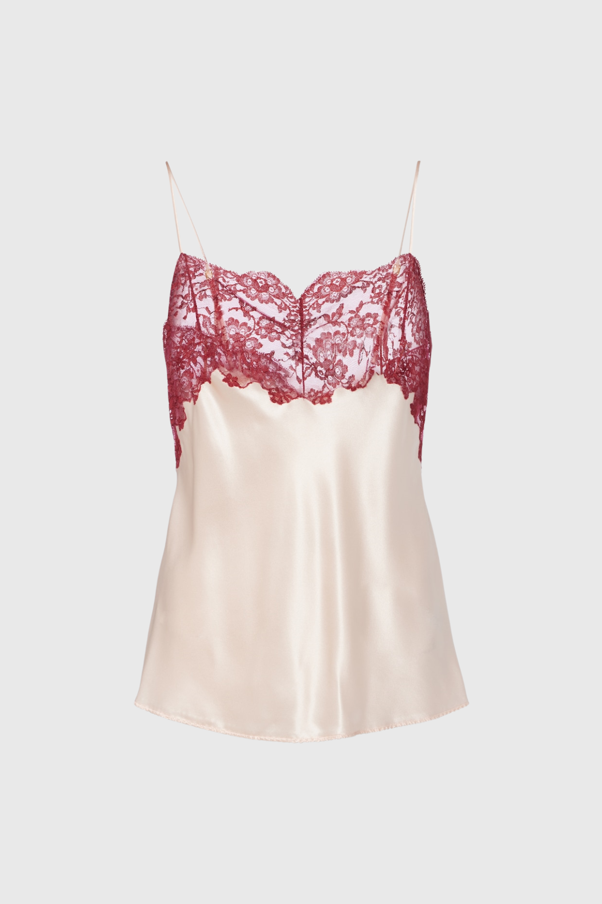 Krista Spaghetti Lace Satin Top In Pink
