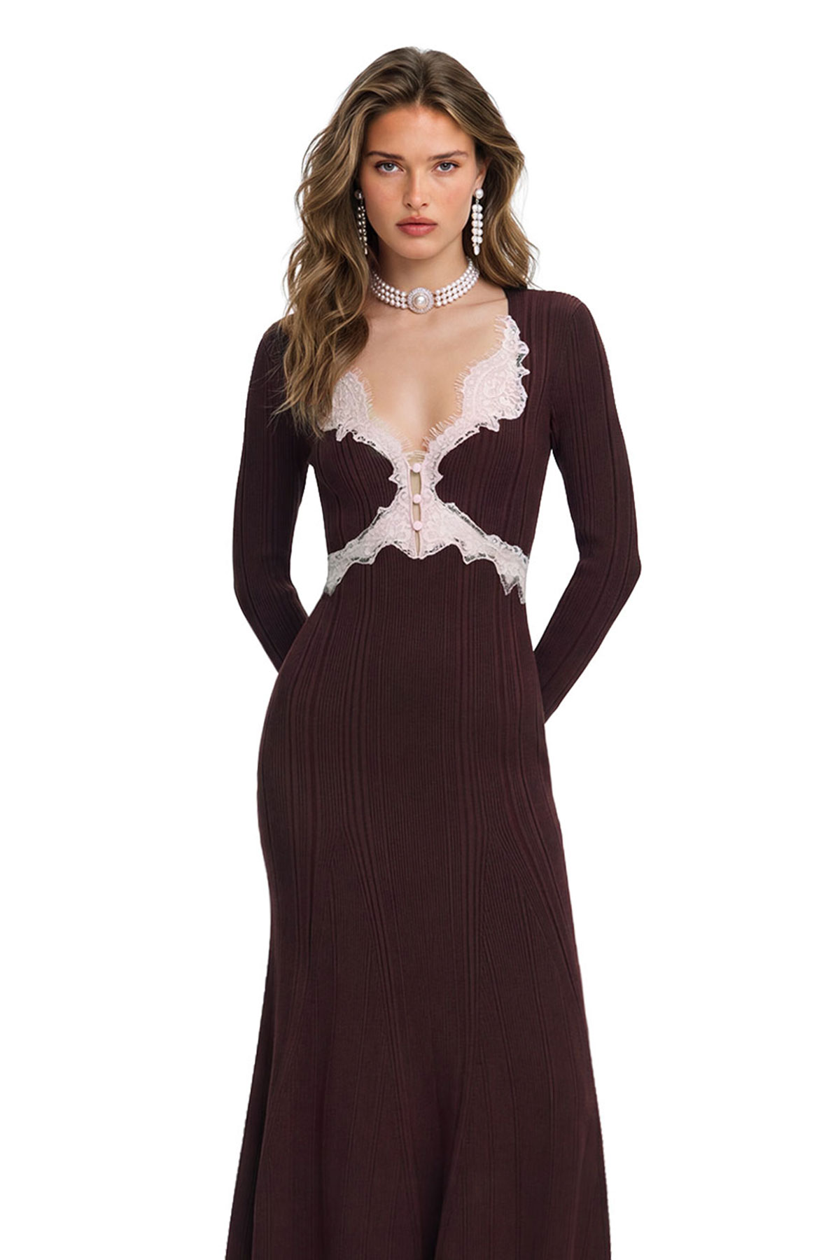 Kristjan Lace Knit Maxi Dress