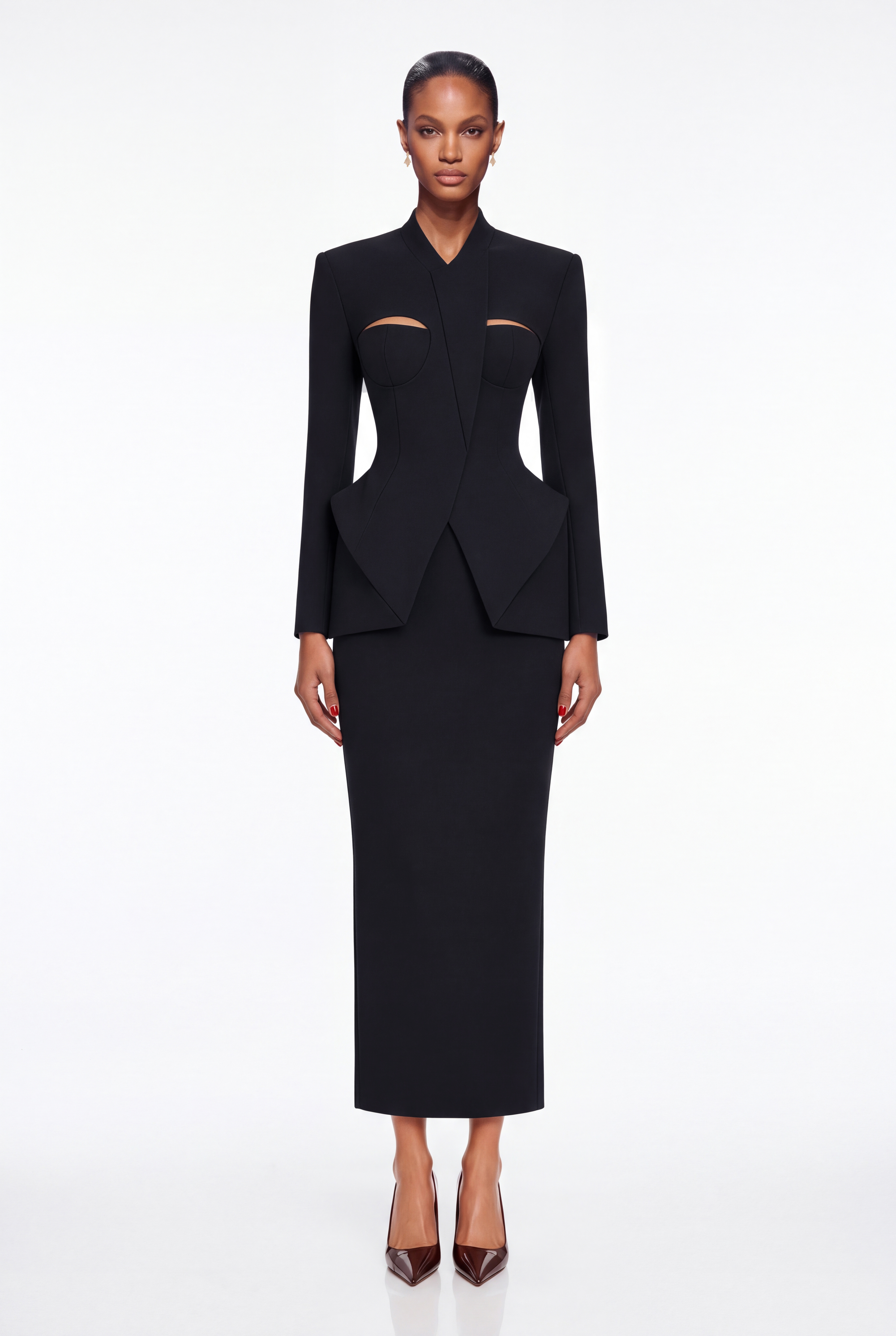 Kristopher Asymmetric Cutout Skirt Set