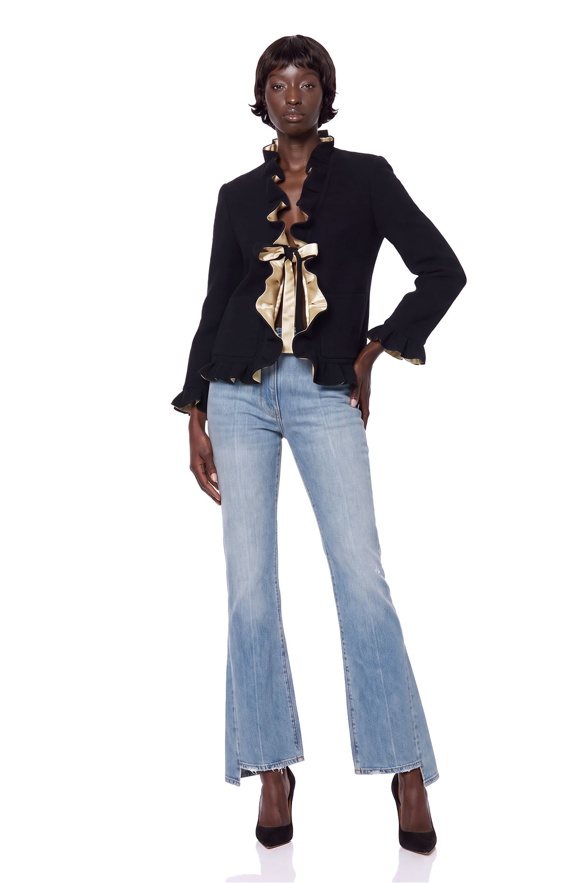 Kristy Ruffle Tie Up Top