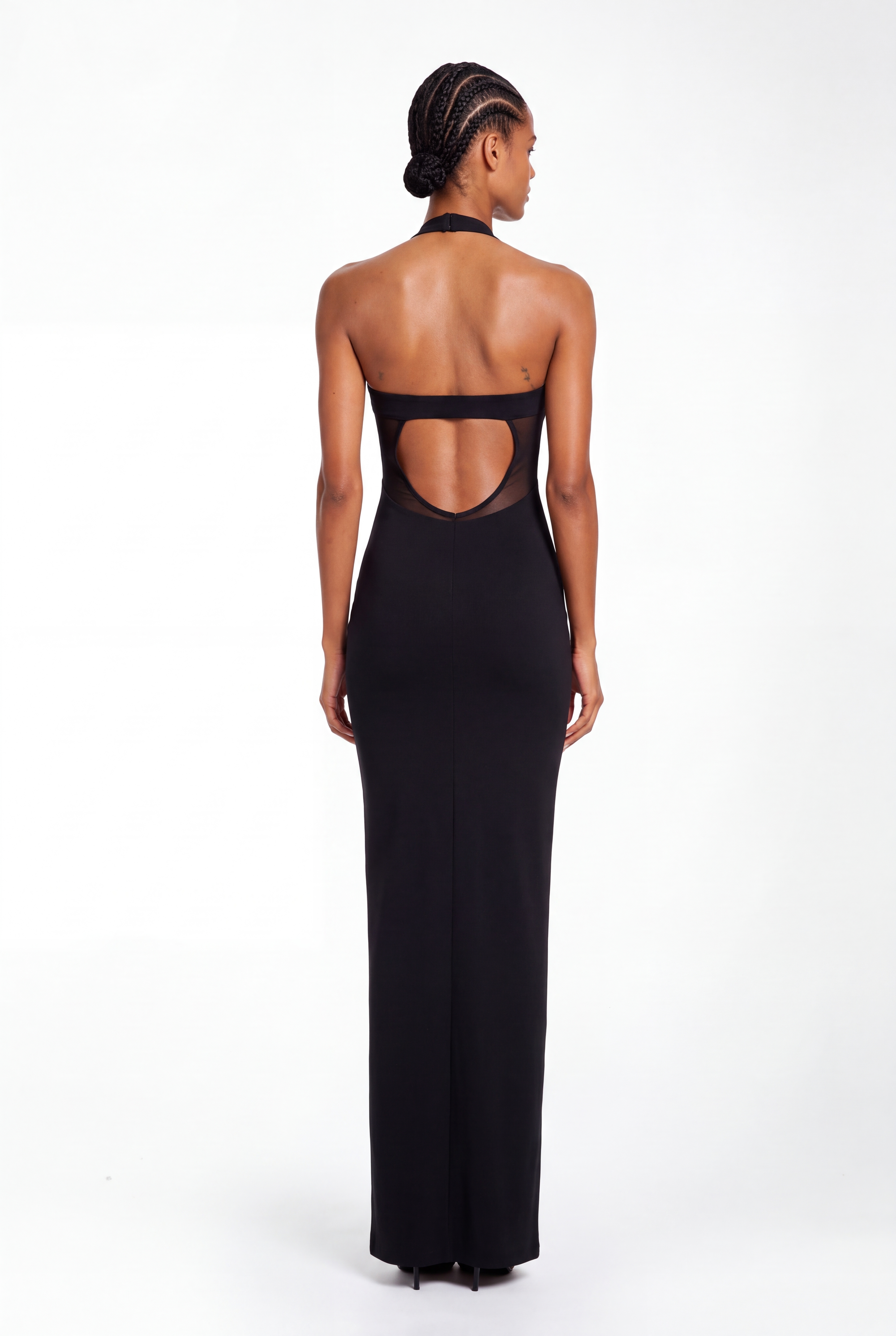 Krypto Halter Neck Mesh Maxi Dress