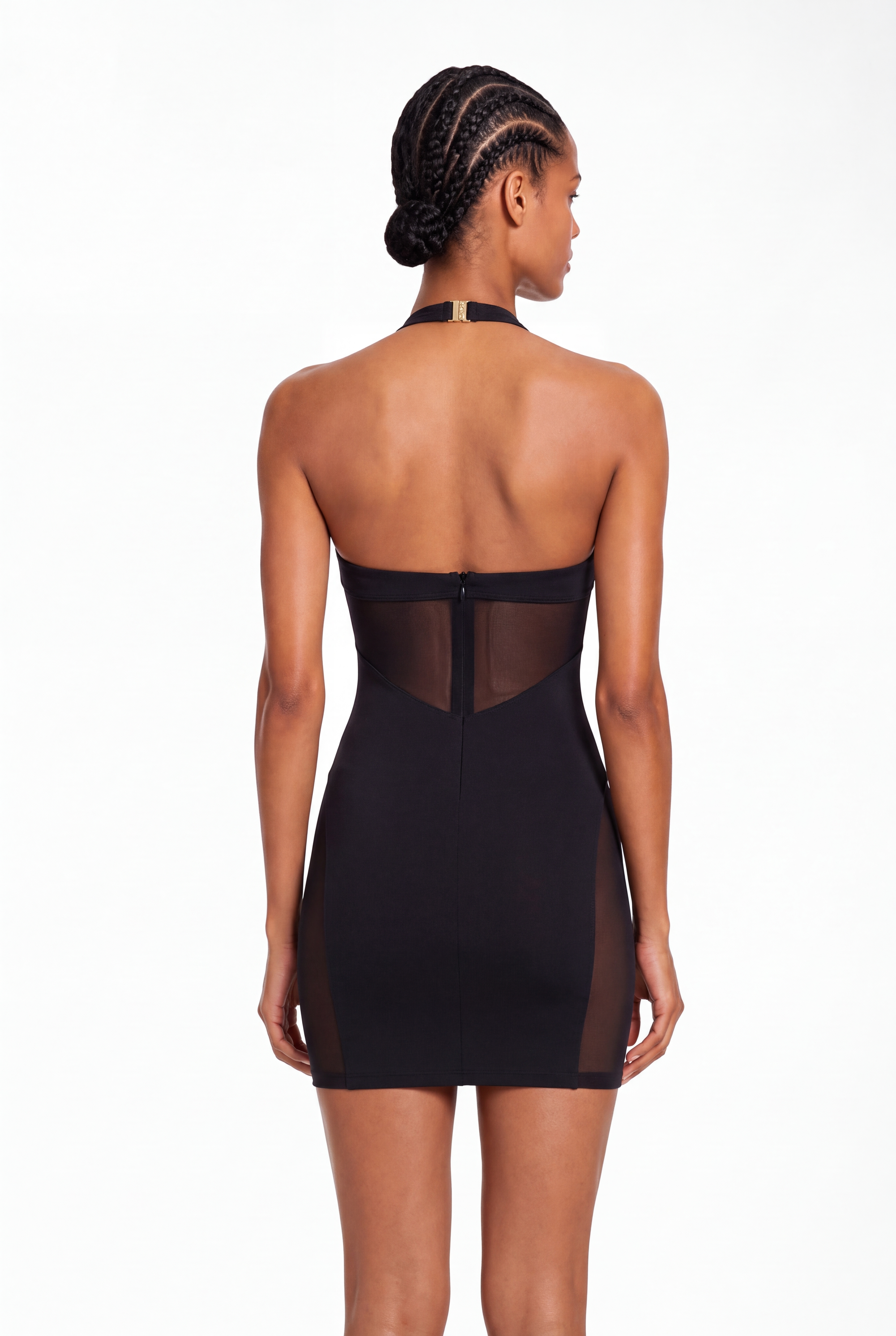 Krypto Halter Neck Mesh Mini Dress